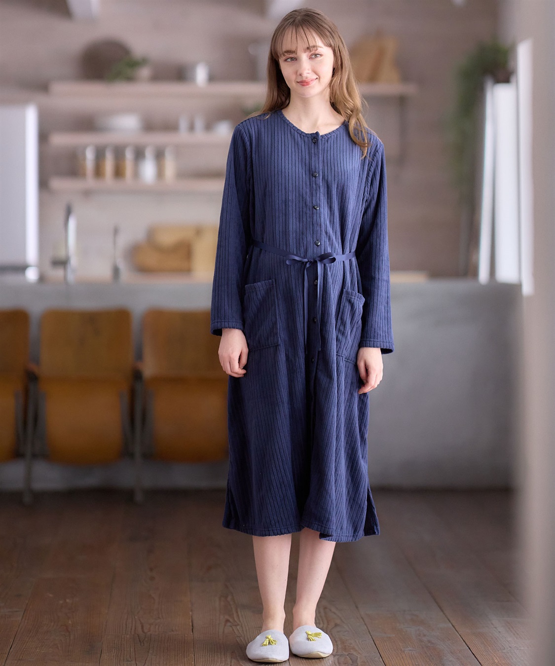 Rosemadame 針抜きリブテレコフリースネグリジェ/パジャマ(産前・産後対応 マタニティ＆授乳服 ルームウェア)_sub_6