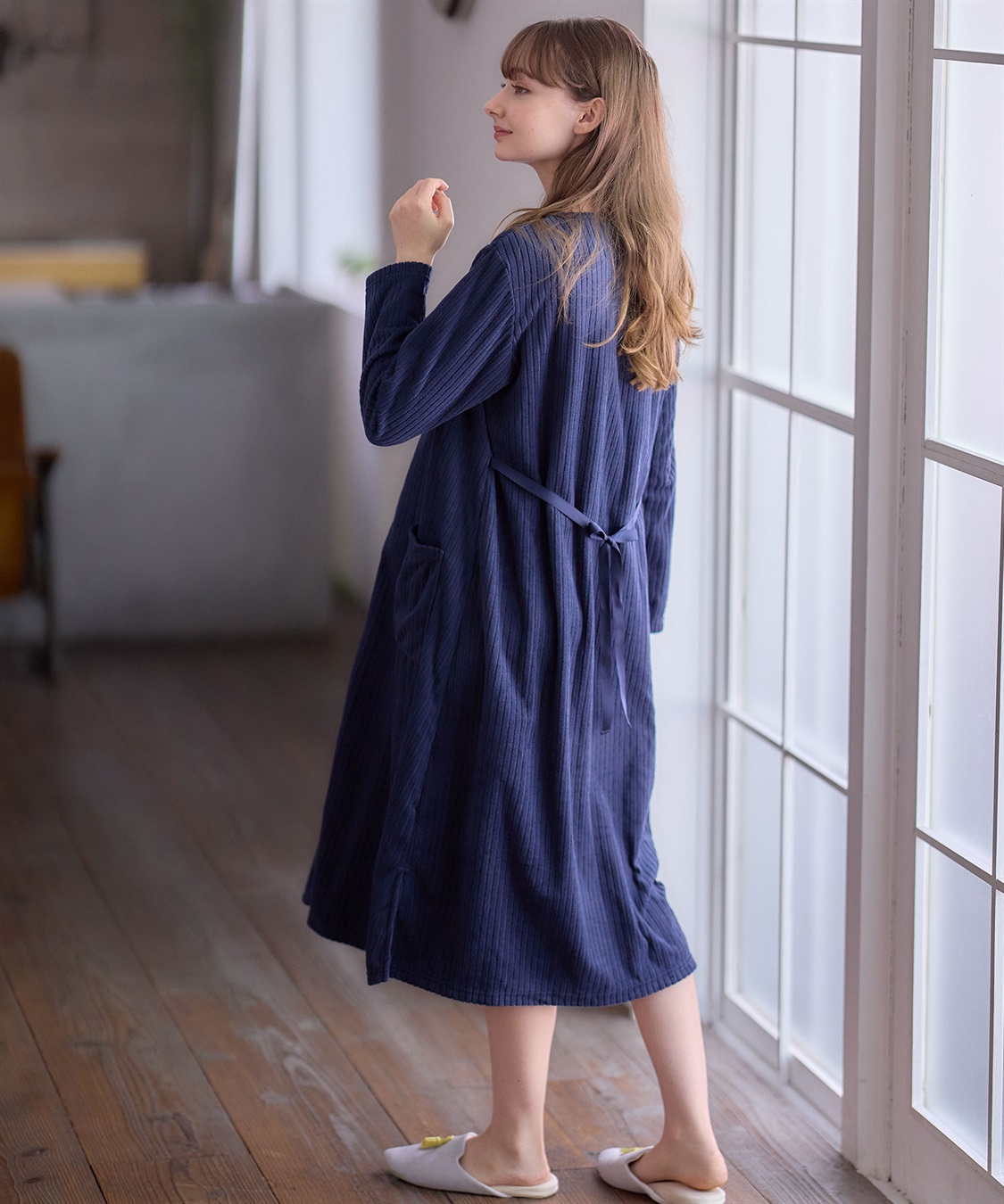 Rosemadame 針抜きリブテレコフリースネグリジェ/パジャマ(産前・産後対応 マタニティ＆授乳服 ルームウェア)_sub_7