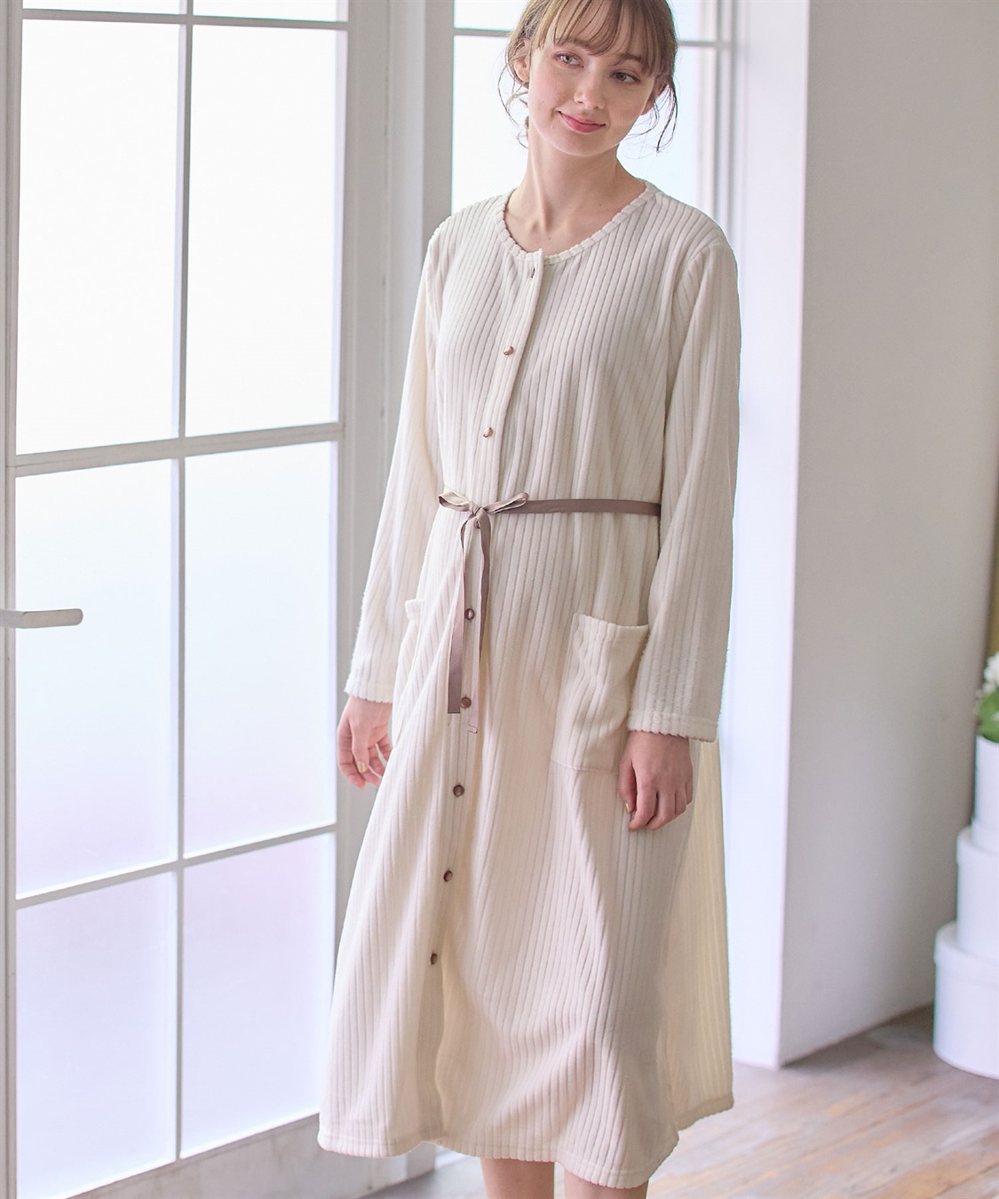 Rosemadame 針抜きリブテレコフリースネグリジェ/パジャマ(産前・産後対応 マタニティ＆授乳服 ルームウェア)_sub_24