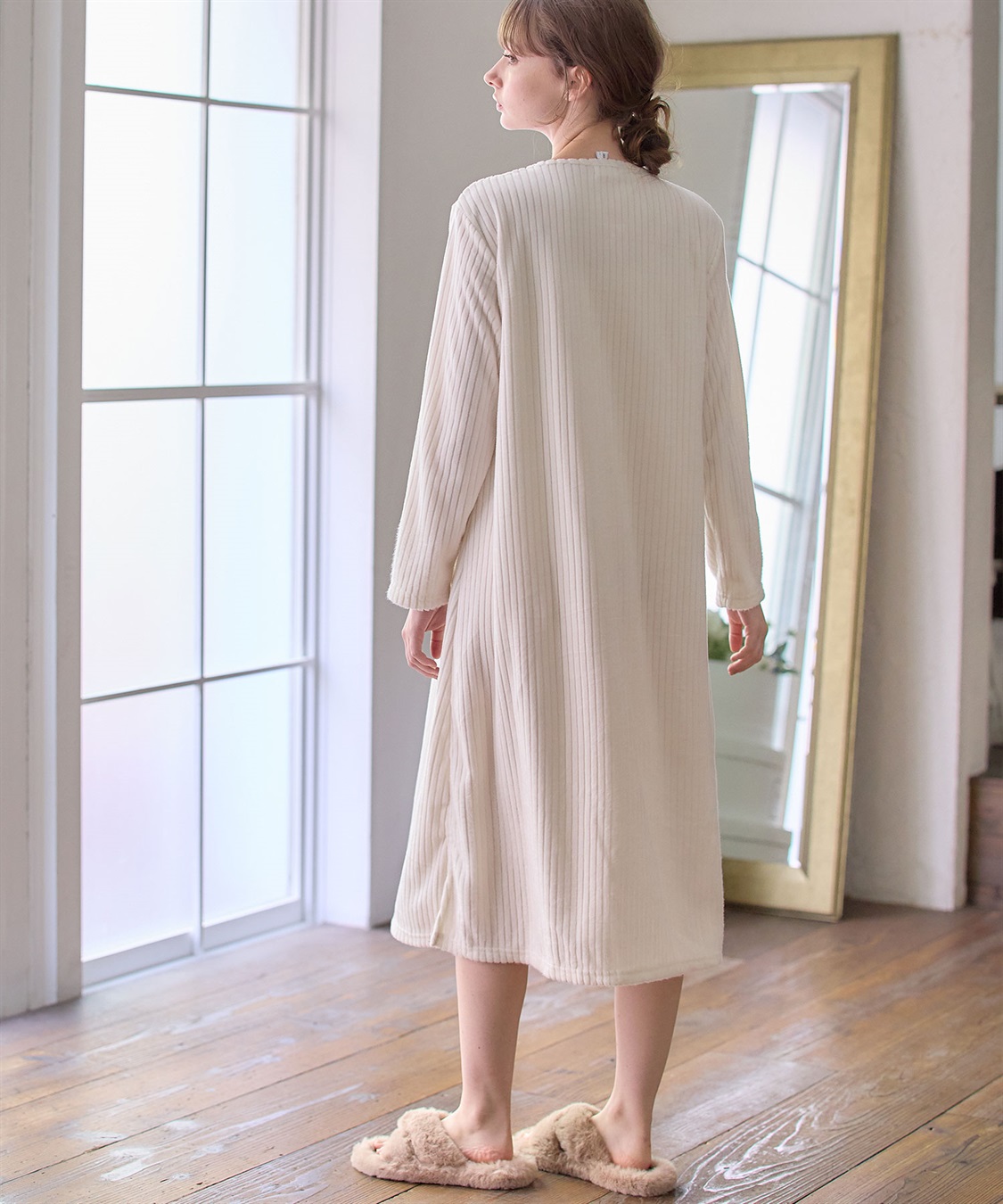 Rosemadame 針抜きリブテレコフリースネグリジェ/パジャマ(産前・産後対応 マタニティ＆授乳服 ルームウェア)_sub_25