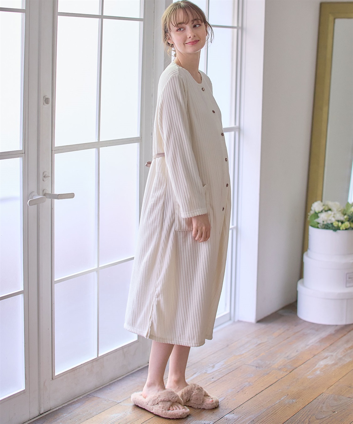 Rosemadame 針抜きリブテレコフリースネグリジェ/パジャマ(産前・産後対応 マタニティ＆授乳服 ルームウェア)_sub_26