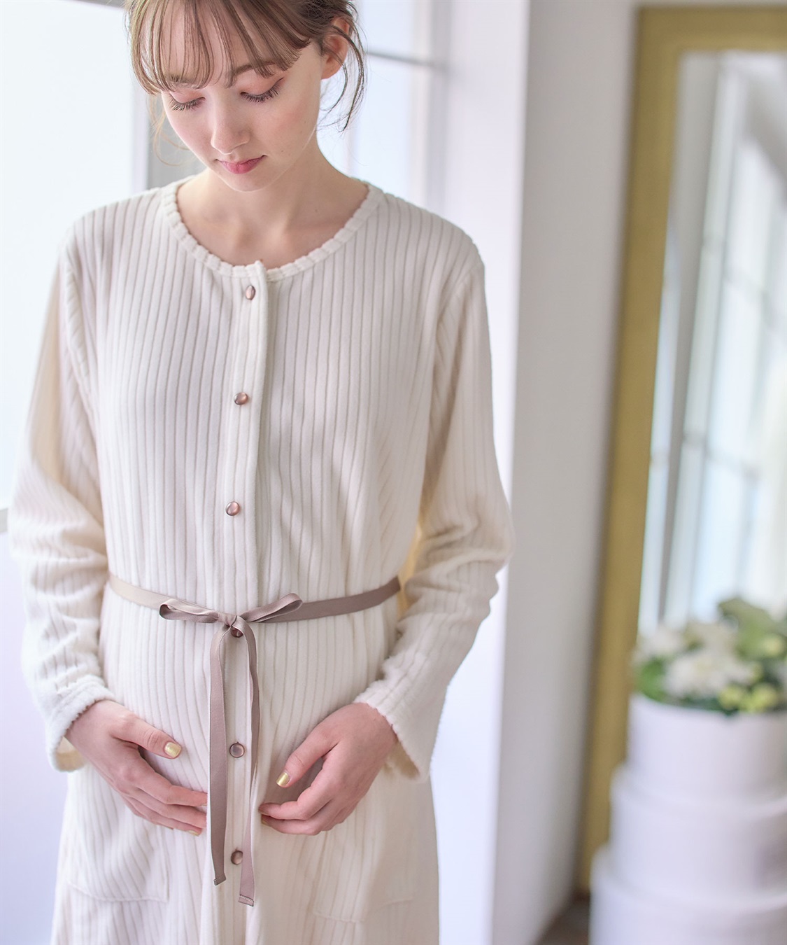 Rosemadame 針抜きリブテレコフリースネグリジェ/パジャマ(産前・産後対応 マタニティ＆授乳服 ルームウェア)_sub_28