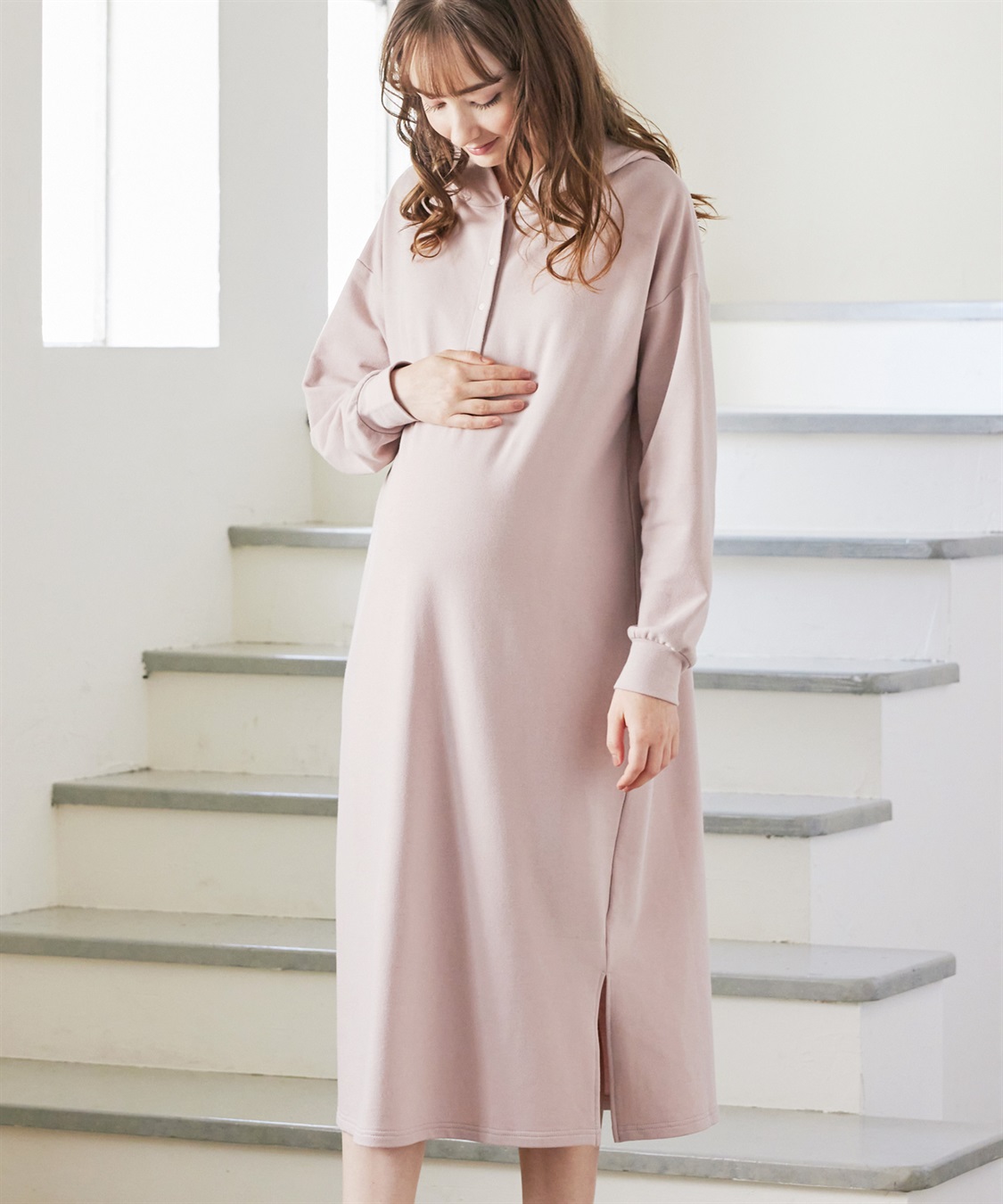 Rosemadame アニマルフード ストレッチルームワンピース/パジャマ(産前・産後対応 マタニティ＆授乳服 ルームウェア)_sub_8