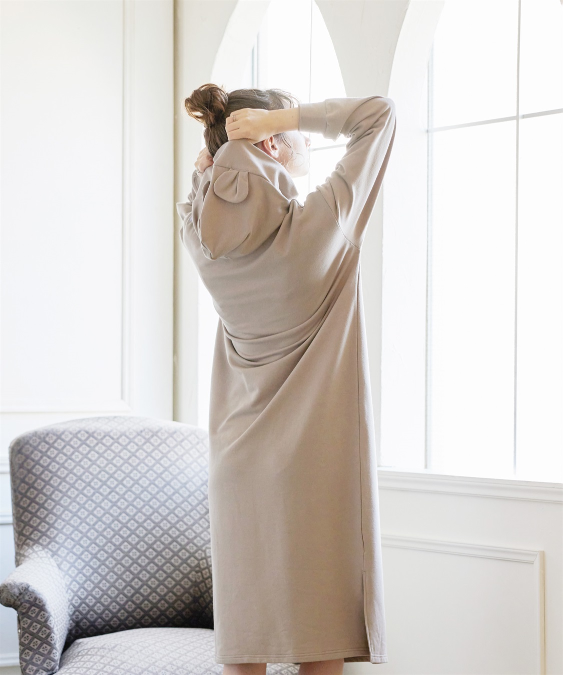 Rosemadame アニマルフード ストレッチルームワンピース/パジャマ(産前・産後対応 マタニティ＆授乳服 ルームウェア)_sub_16