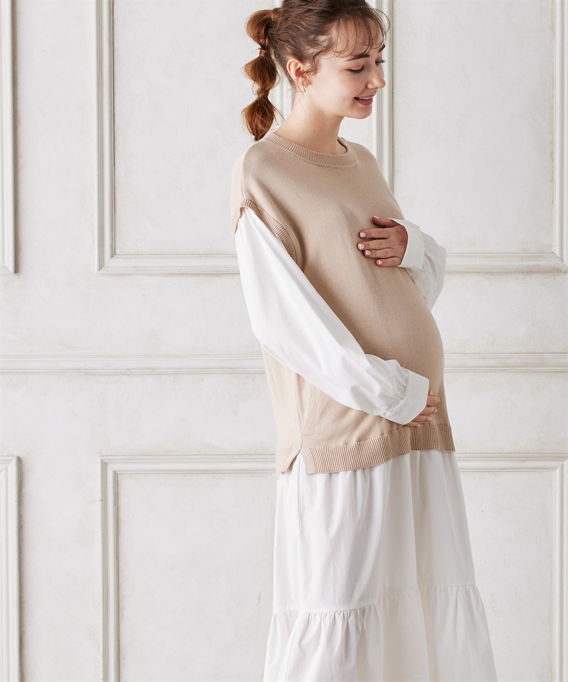 ニットドッキングワンピース 授乳口付き 簡単コーデ 1枚でオシャレコーデ完成 Rosemadame｜クロスプラス公式通販サイト