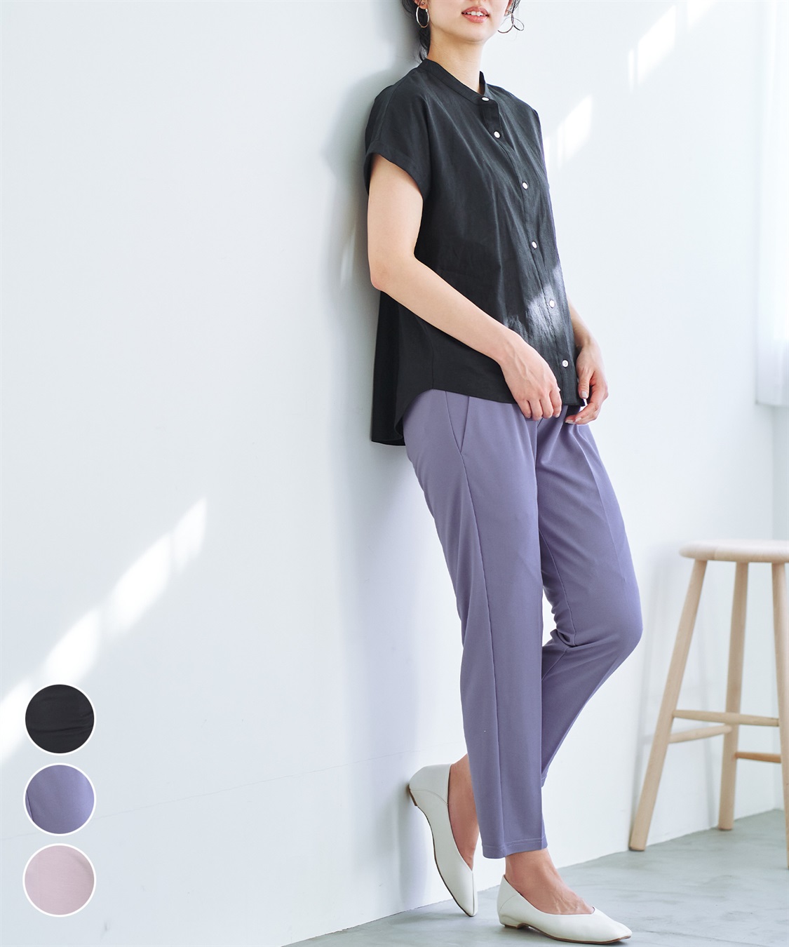 Rosemadame 接触冷感テーパードパンツ（マタニティ/授乳服）授乳楽々 妊婦服 産前・産後対応_sub_12