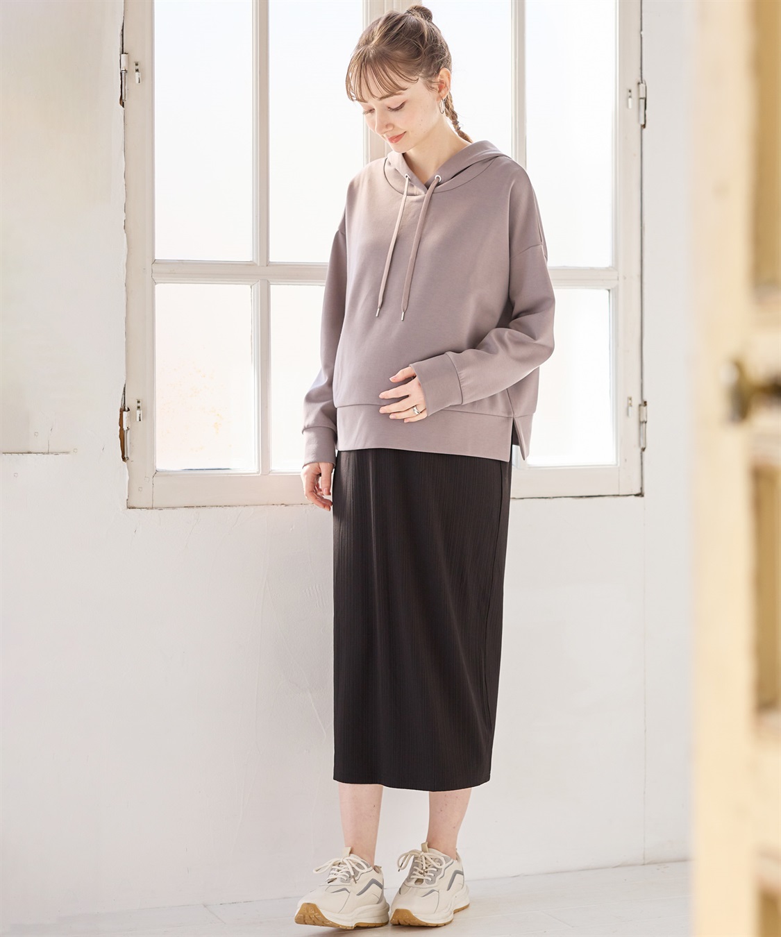 Rosemadame ダンボールトップス＆スカートワンピース（マタニティ/授乳服） 授乳口付き 授乳楽々 妊婦服 産前・産後対応_sub_10