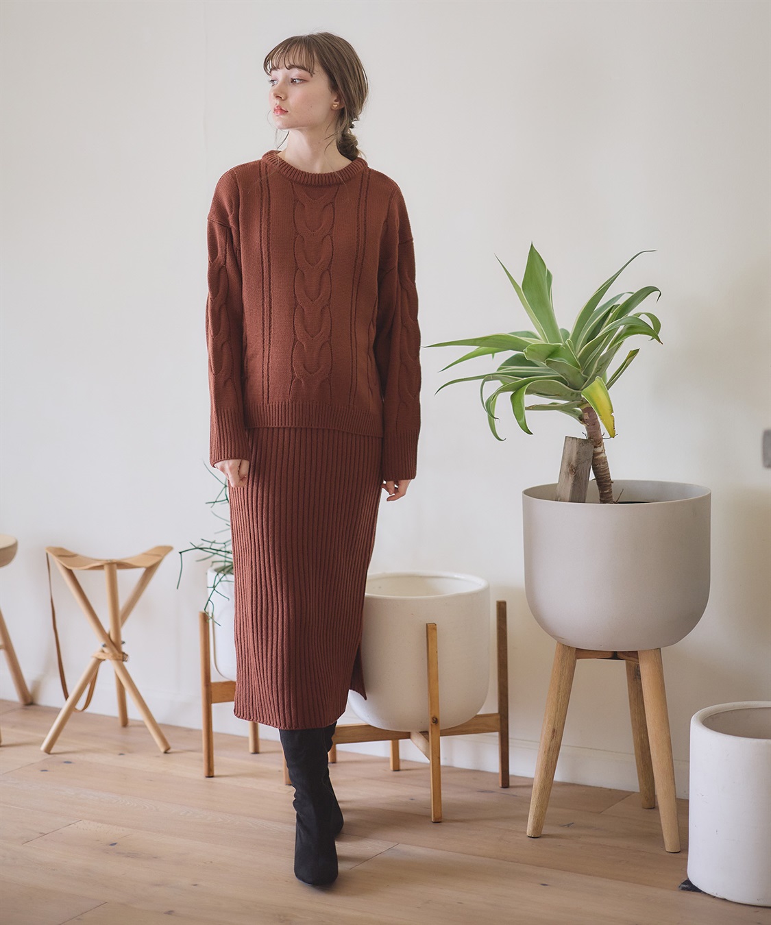 Rosemadame ニットセットアップ風授乳らくらくマタニティワンピース（マタニティ/授乳服）授乳口付き 授乳楽々 妊婦服 産前・産後対応_sub_7