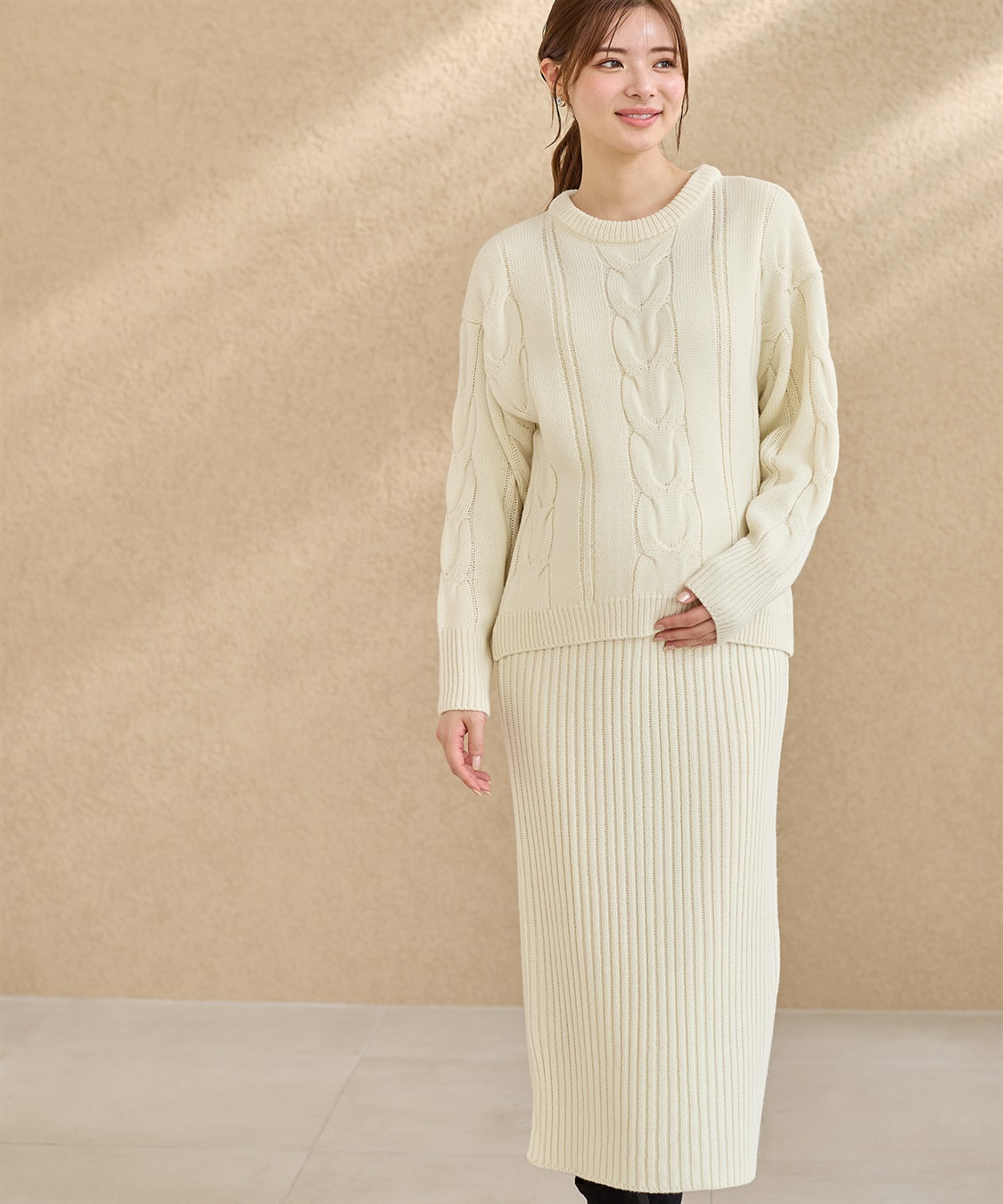 Rosemadame ニットセットアップ風授乳らくらくマタニティワンピース（マタニティ/授乳服）授乳口付き 授乳楽々 妊婦服 産前・産後対応_sub_14