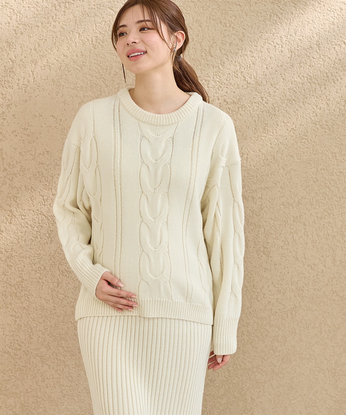 Rosemadame ニットセットアップ風授乳らくらくマタニティワンピース（マタニティ/授乳服）授乳口付き 授乳楽々 妊婦服 産前・産後対応_sub_16