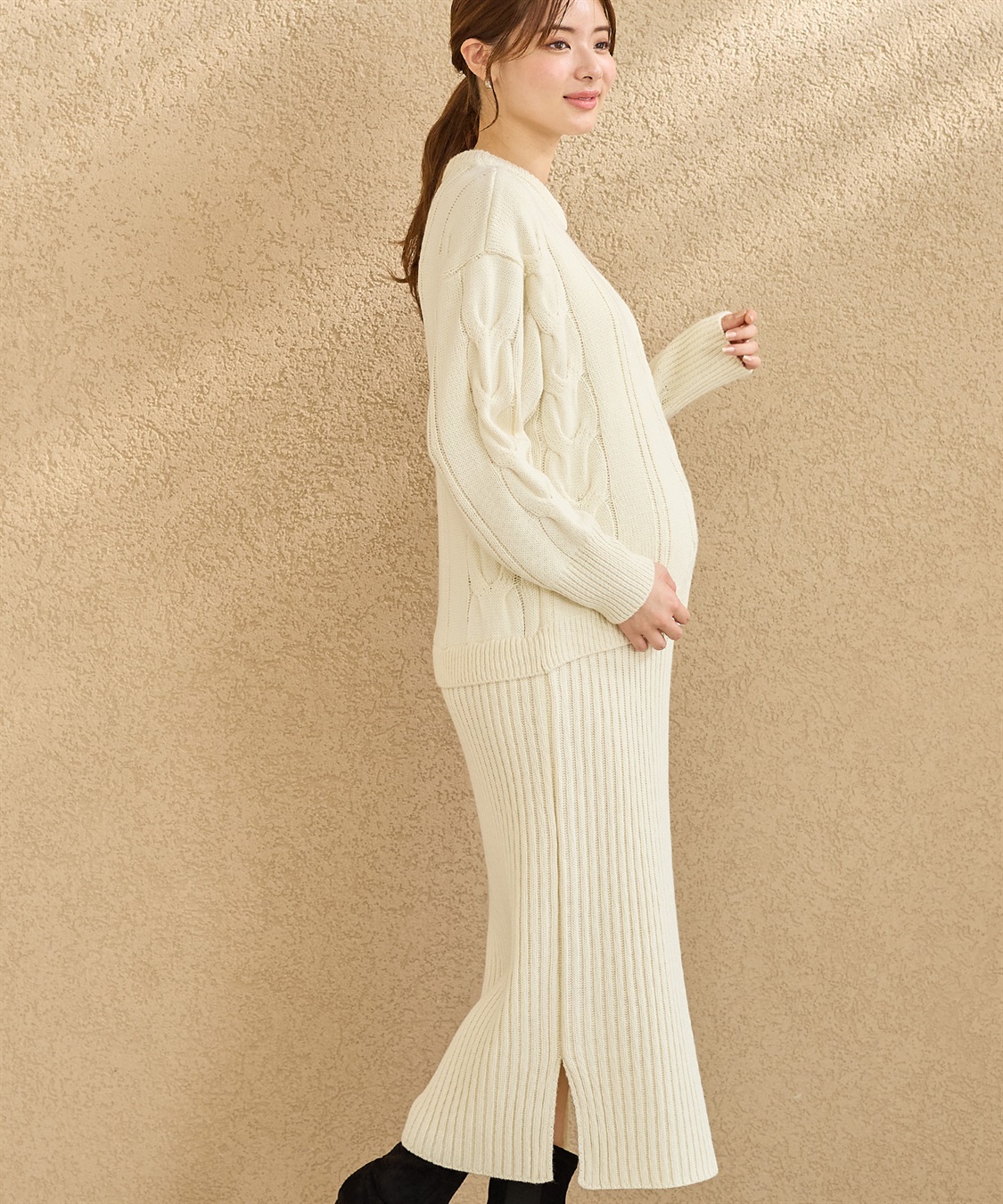 Rosemadame ニットセットアップ風授乳らくらくマタニティワンピース（マタニティ/授乳服）授乳口付き 授乳楽々 妊婦服 産前・産後対応_sub_18