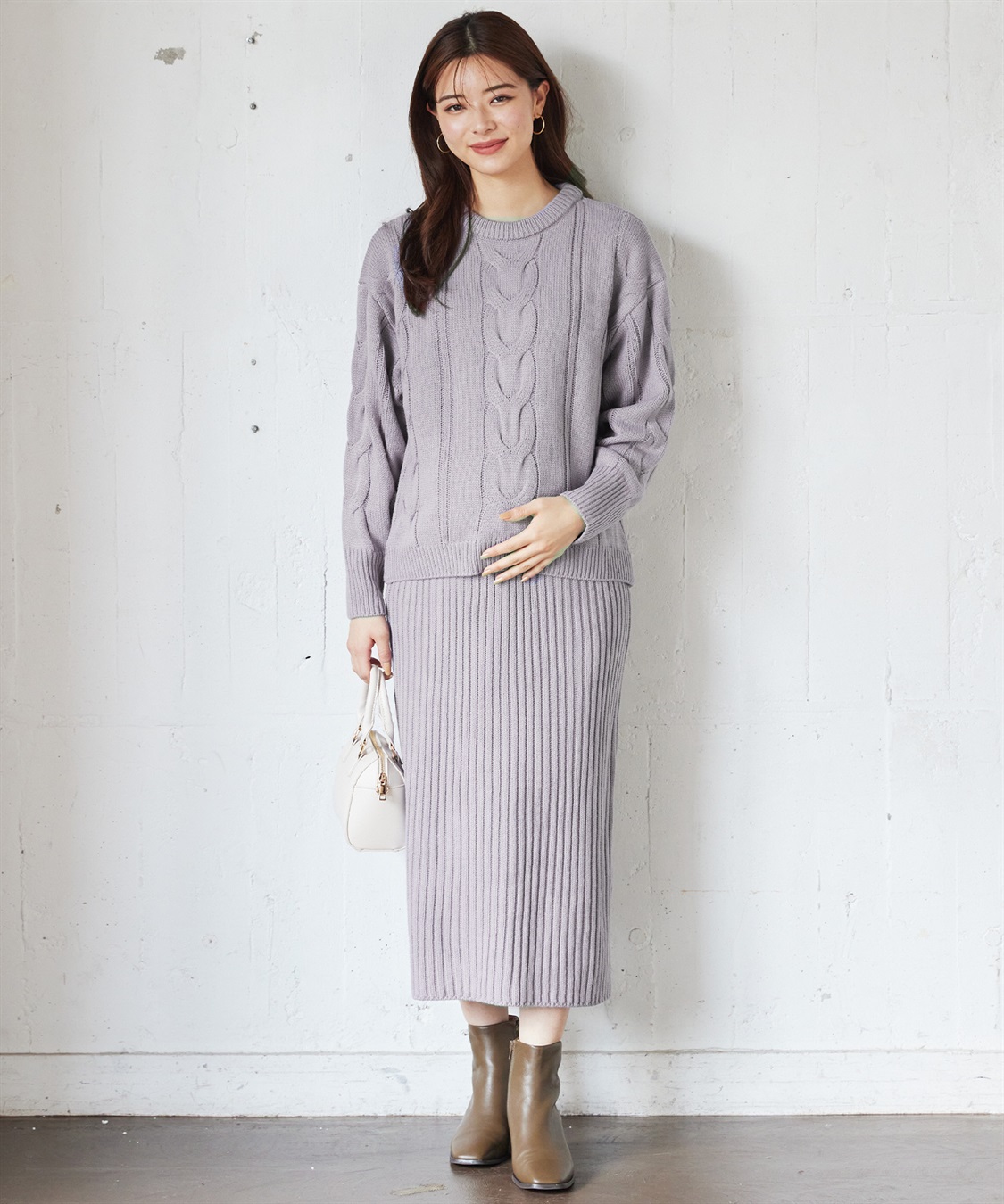 Rosemadame ニットセットアップ風授乳らくらくマタニティワンピース（マタニティ/授乳服）授乳口付き 授乳楽々 妊婦服 産前・産後対応_sub_20