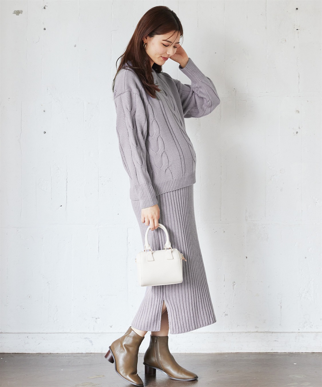 Rosemadame ニットセットアップ風授乳らくらくマタニティワンピース（マタニティ/授乳服）授乳口付き 授乳楽々 妊婦服 産前・産後対応_sub_22