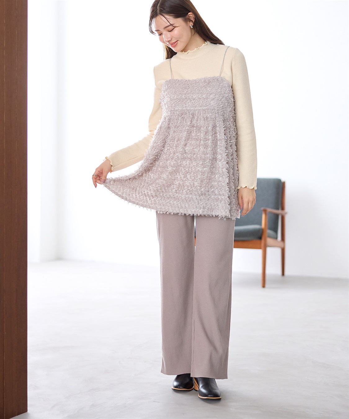 Rosemadame 産後にも活躍 セルフカットできるマタニティリブストレートらくちんパンツ（マタニティ）妊婦服 産前・産後対応_sub_15