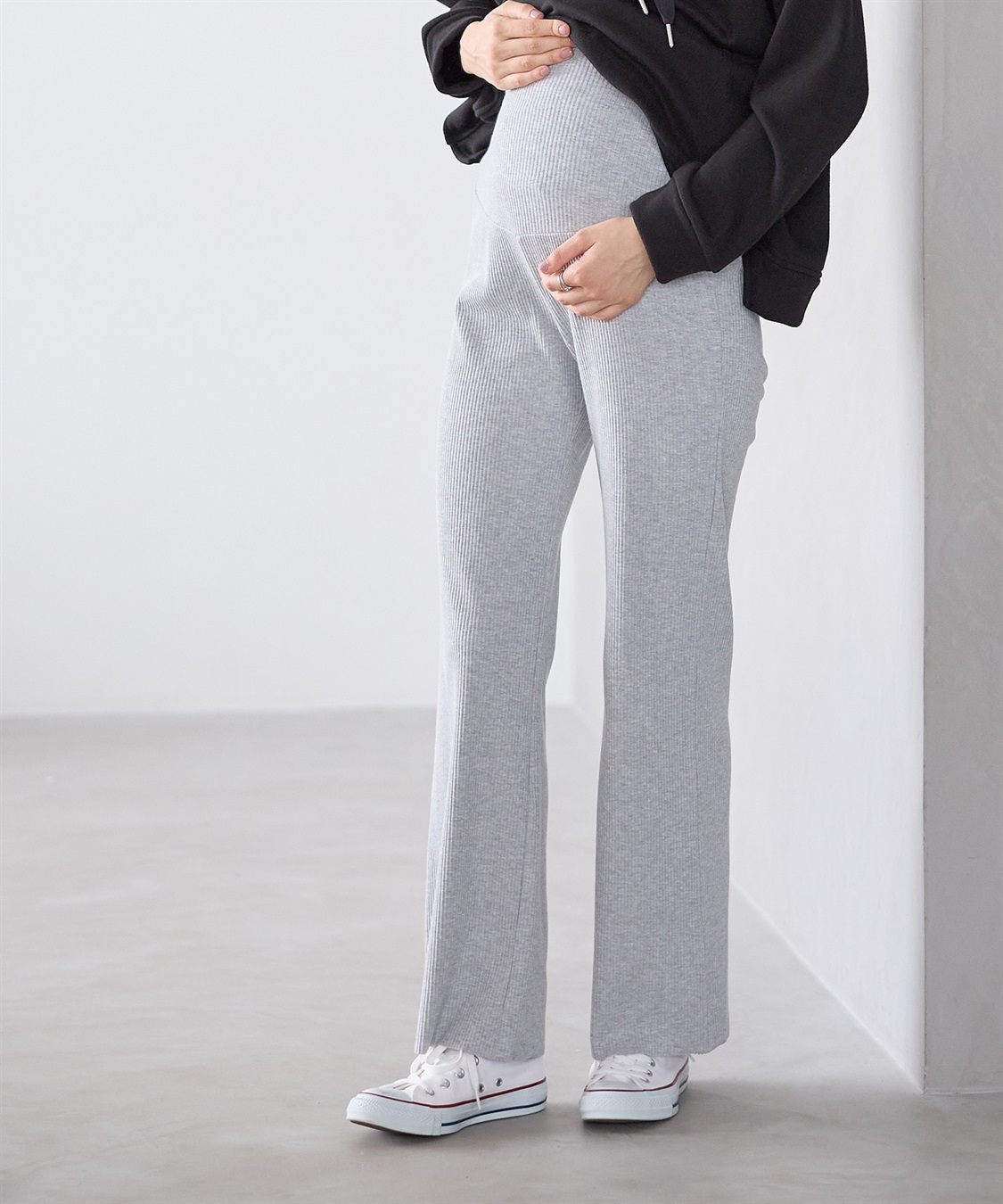 Rosemadame 産後にも活躍 セルフカットできるマタニティリブストレートらくちんパンツ（マタニティ）妊婦服 産前・産後対応_sub_17