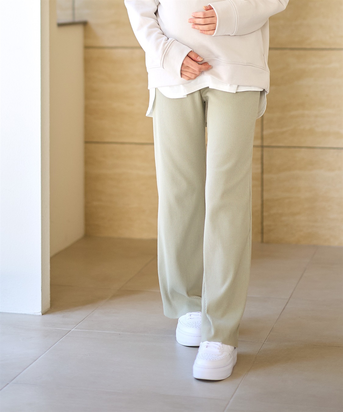 Rosemadame 産後にも活躍 セルフカットできるマタニティリブストレートらくちんパンツ（マタニティ）妊婦服 産前・産後対応_sub_20