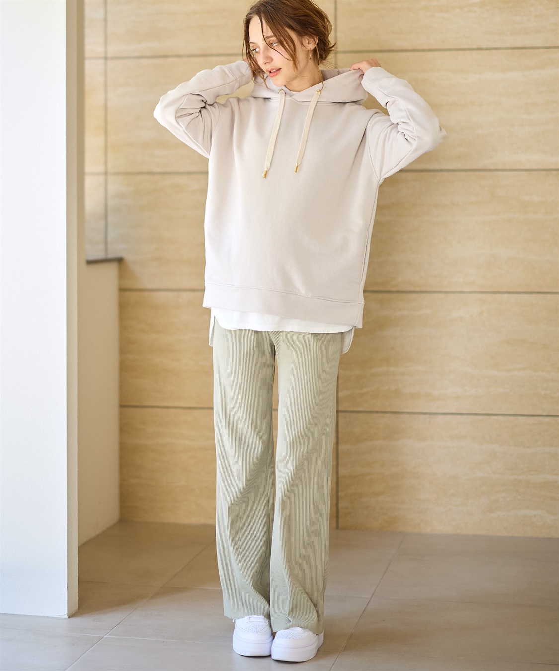 Rosemadame 産後にも活躍 セルフカットできるマタニティリブストレートらくちんパンツ（マタニティ）妊婦服 産前・産後対応_sub_22