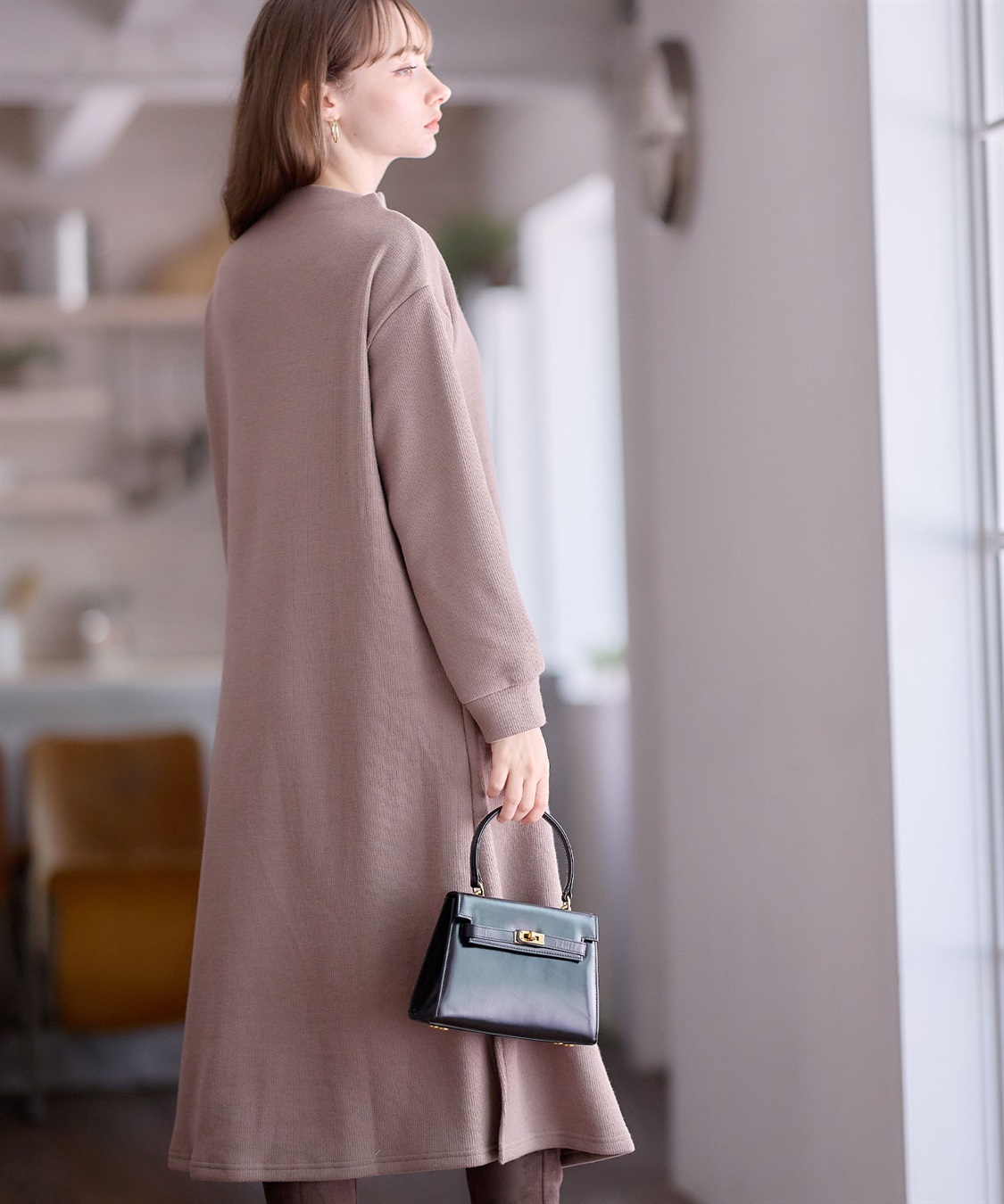 Rosemadame ニットソー裏起毛ワンピース（マタニティ/授乳服）授乳口付き 授乳楽々 妊婦服 産前・産後対応_sub_15