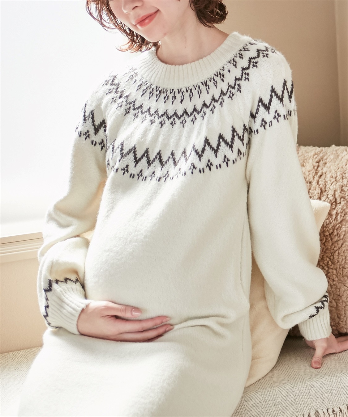 Rosemadame らくらく授乳フェアアイルワンピース（マタニティ/授乳服）授乳口付き 授乳楽々 妊婦服 産前・産後対応_sub_3