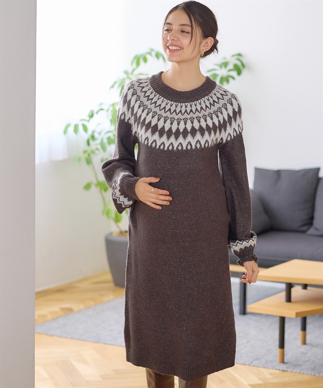 Rosemadame らくらく授乳フェアアイルワンピース（マタニティ/授乳服）授乳口付き 授乳楽々 妊婦服 産前・産後対応_sub_12