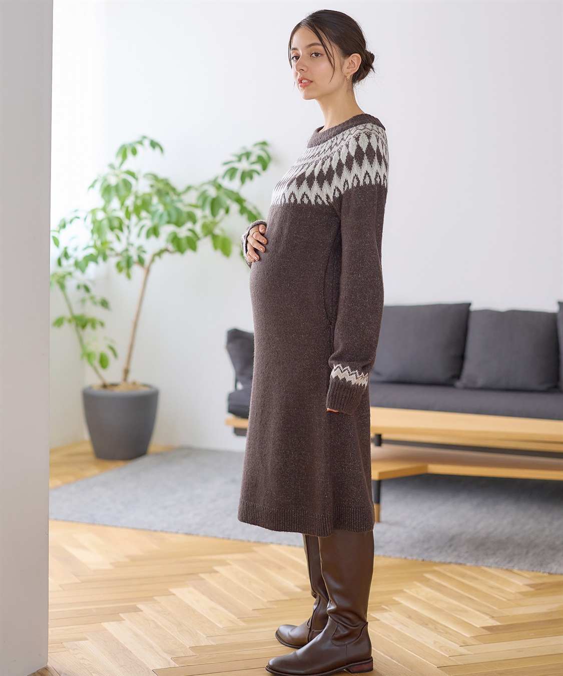 Rosemadame らくらく授乳フェアアイルワンピース（マタニティ/授乳服）授乳口付き 授乳楽々 妊婦服 産前・産後対応_sub_14