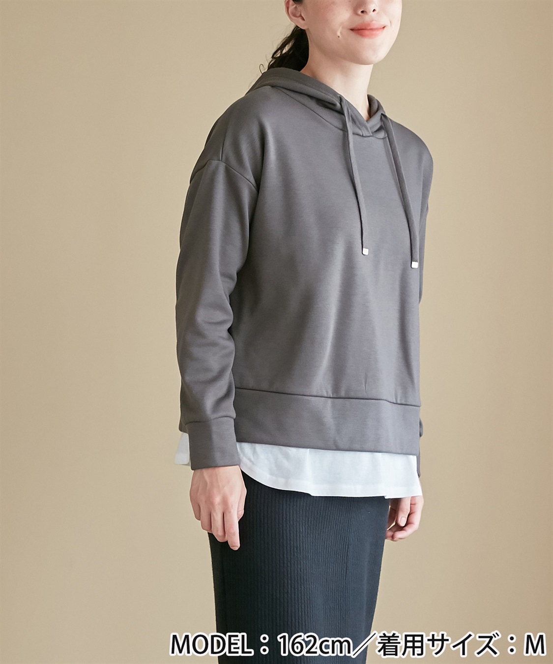 Rosemadame 裏起毛フーディー&リブタイトスカートドッキングワンピース（マタニティ/授乳服）授乳口付き 授乳楽々 妊婦服 産前・産後対応_sub_9