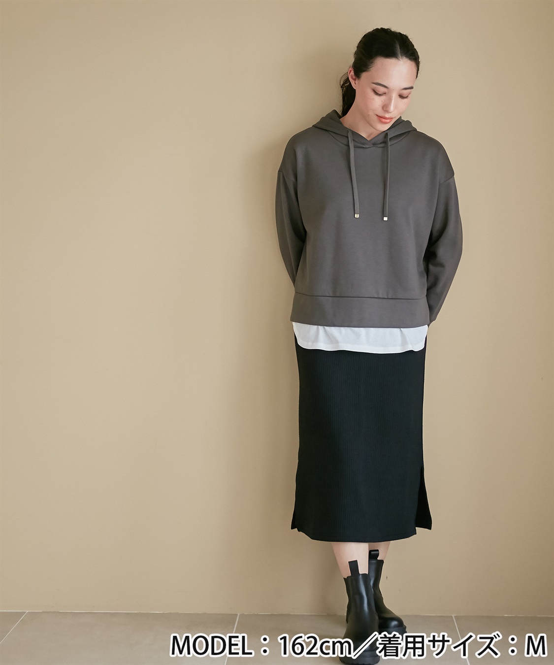 Rosemadame 裏起毛フーディー&リブタイトスカートドッキングワンピース（マタニティ/授乳服）授乳口付き 授乳楽々 妊婦服 産前・産後対応_sub_12