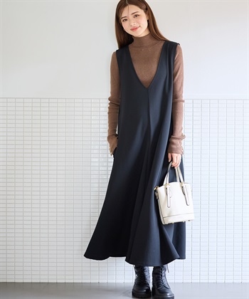Rosemadame Vネックスムースワンピース/ジャンパースカート（マタニティ/授乳服）授乳楽々 妊婦服 産前・産後対応_subthumb_14