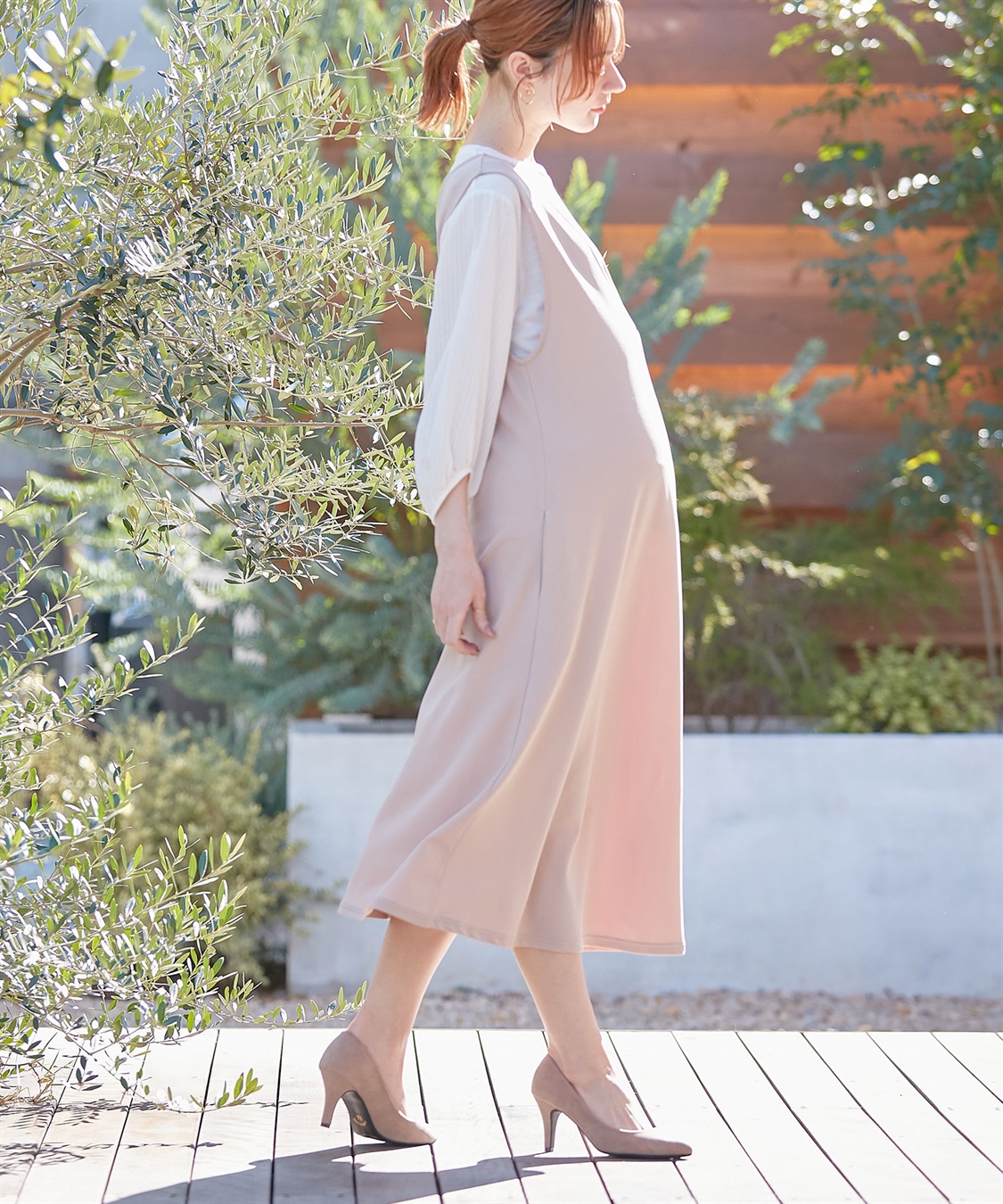 Rosemadame Vネックスムースワンピース/ジャンパースカート（マタニティ/授乳服）授乳楽々 妊婦服 産前・産後対応_sub_17