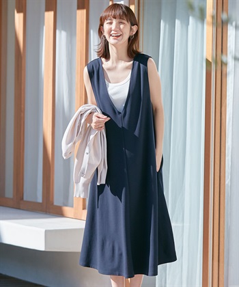 Rosemadame Vネックスムースワンピース/ジャンパースカート（マタニティ/授乳服）授乳楽々 妊婦服 産前・産後対応_subthumb_20