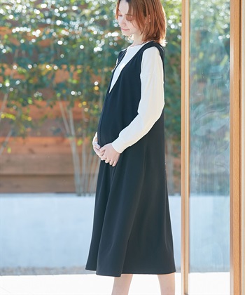 Rosemadame Vネックスムースワンピース/ジャンパースカート（マタニティ/授乳服）授乳楽々 妊婦服 産前・産後対応_subthumb_21