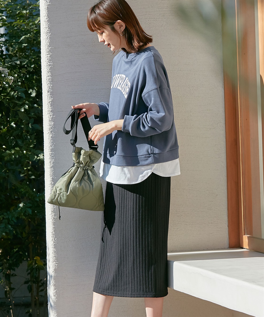 Rosemadame カレッジロゴプリント レイヤードワンピース　授乳口付き（マタニティ/授乳服）授乳楽々 妊婦服 産前・産後対応_sub_16