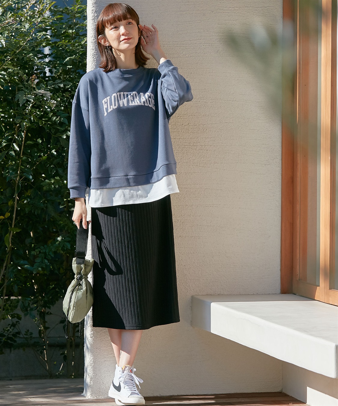 Rosemadame カレッジロゴプリント レイヤードワンピース　授乳口付き（マタニティ/授乳服）授乳楽々 妊婦服 産前・産後対応_sub_18