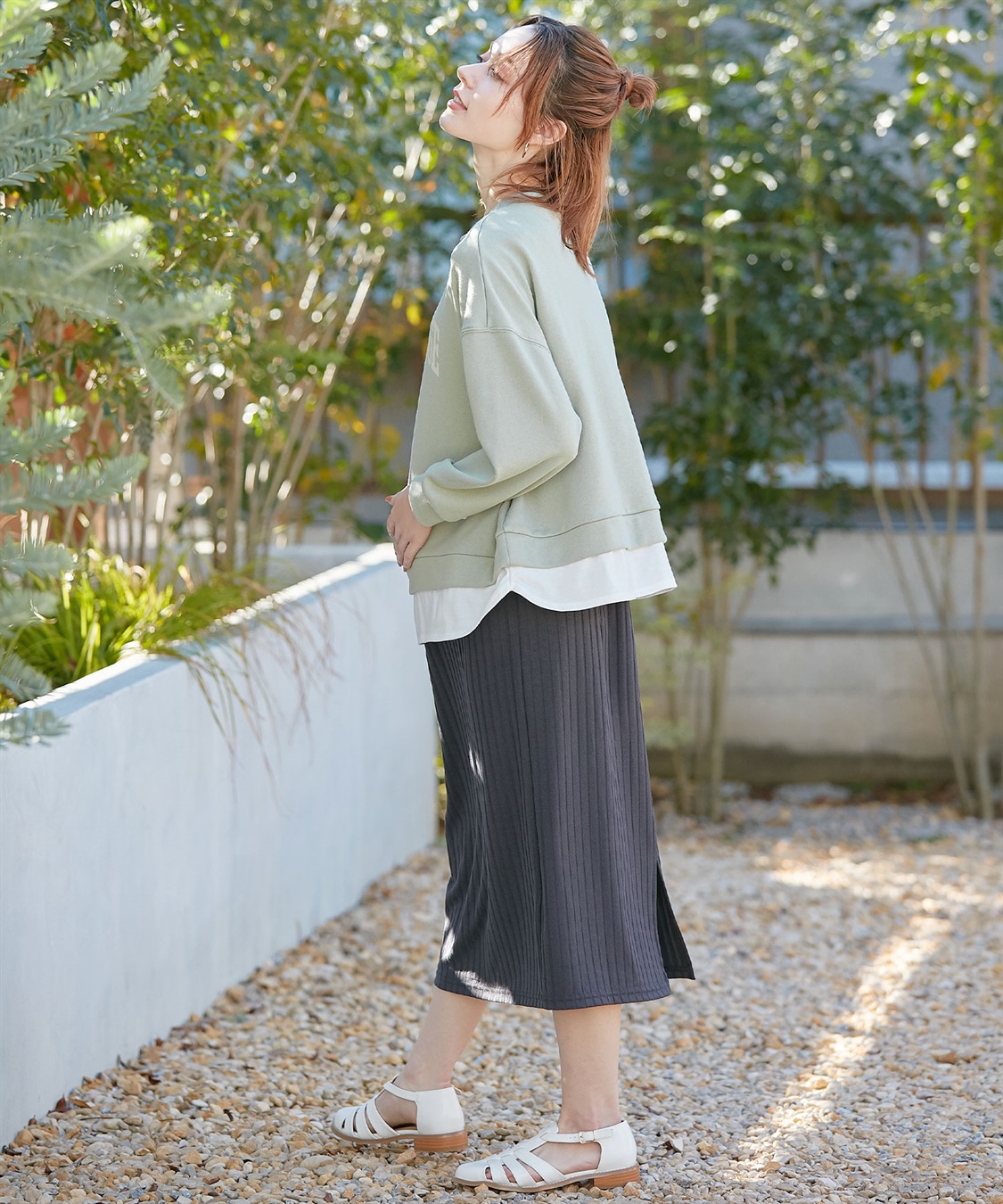 Rosemadame カレッジロゴプリント レイヤードワンピース　授乳口付き（マタニティ/授乳服）授乳楽々 妊婦服 産前・産後対応_sub_20