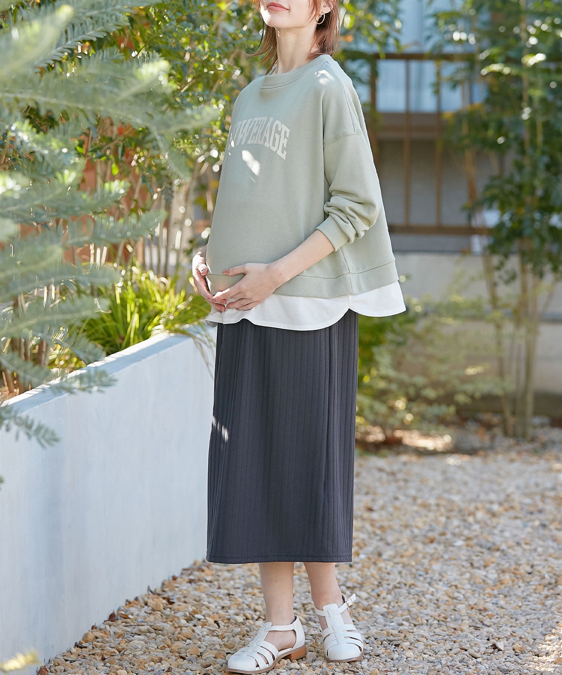 Rosemadame カレッジロゴプリント レイヤードワンピース　授乳口付き（マタニティ/授乳服）授乳楽々 妊婦服 産前・産後対応_sub_23