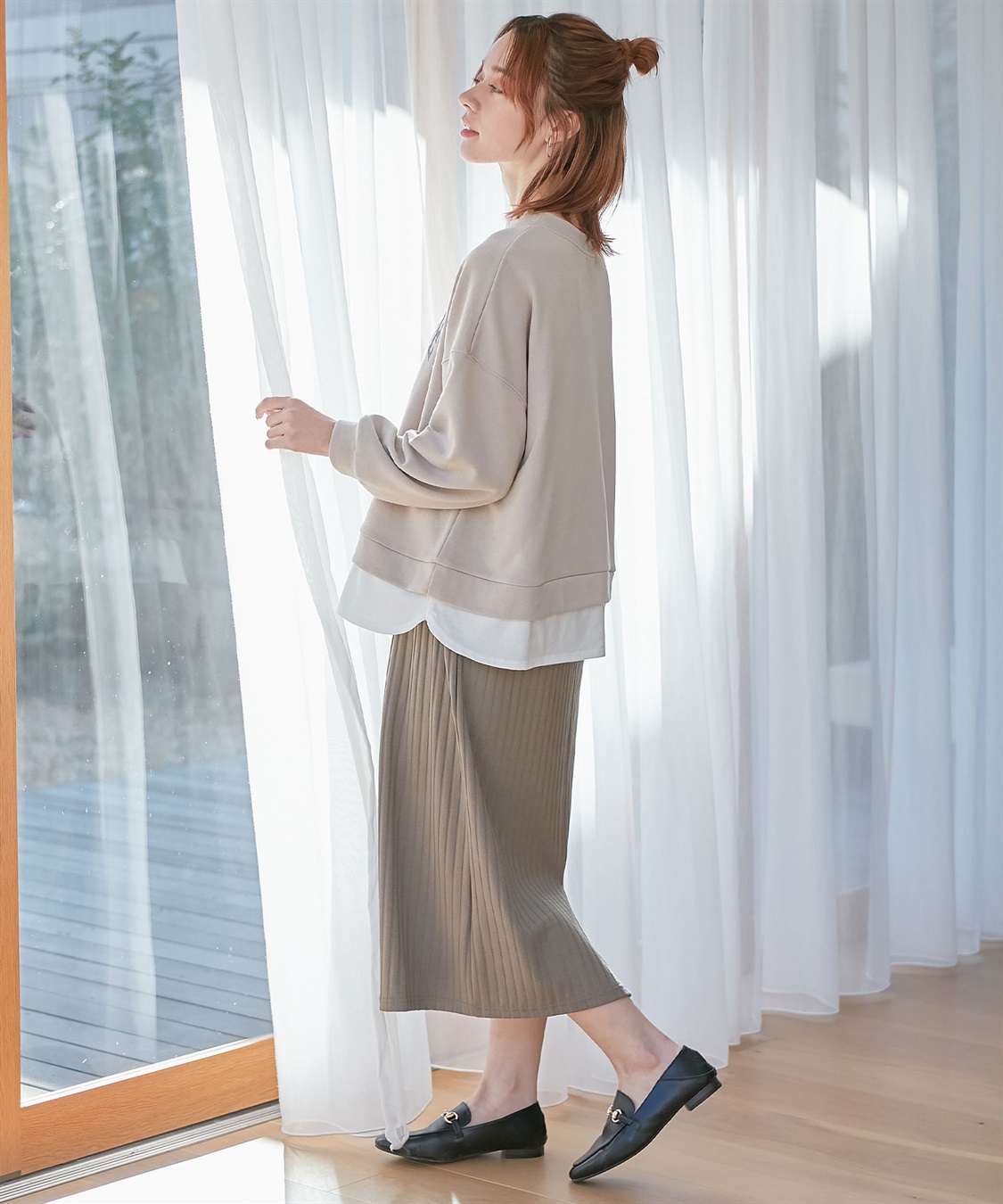 Rosemadame カレッジロゴプリント レイヤードワンピース　授乳口付き（マタニティ/授乳服）授乳楽々 妊婦服 産前・産後対応_sub_27