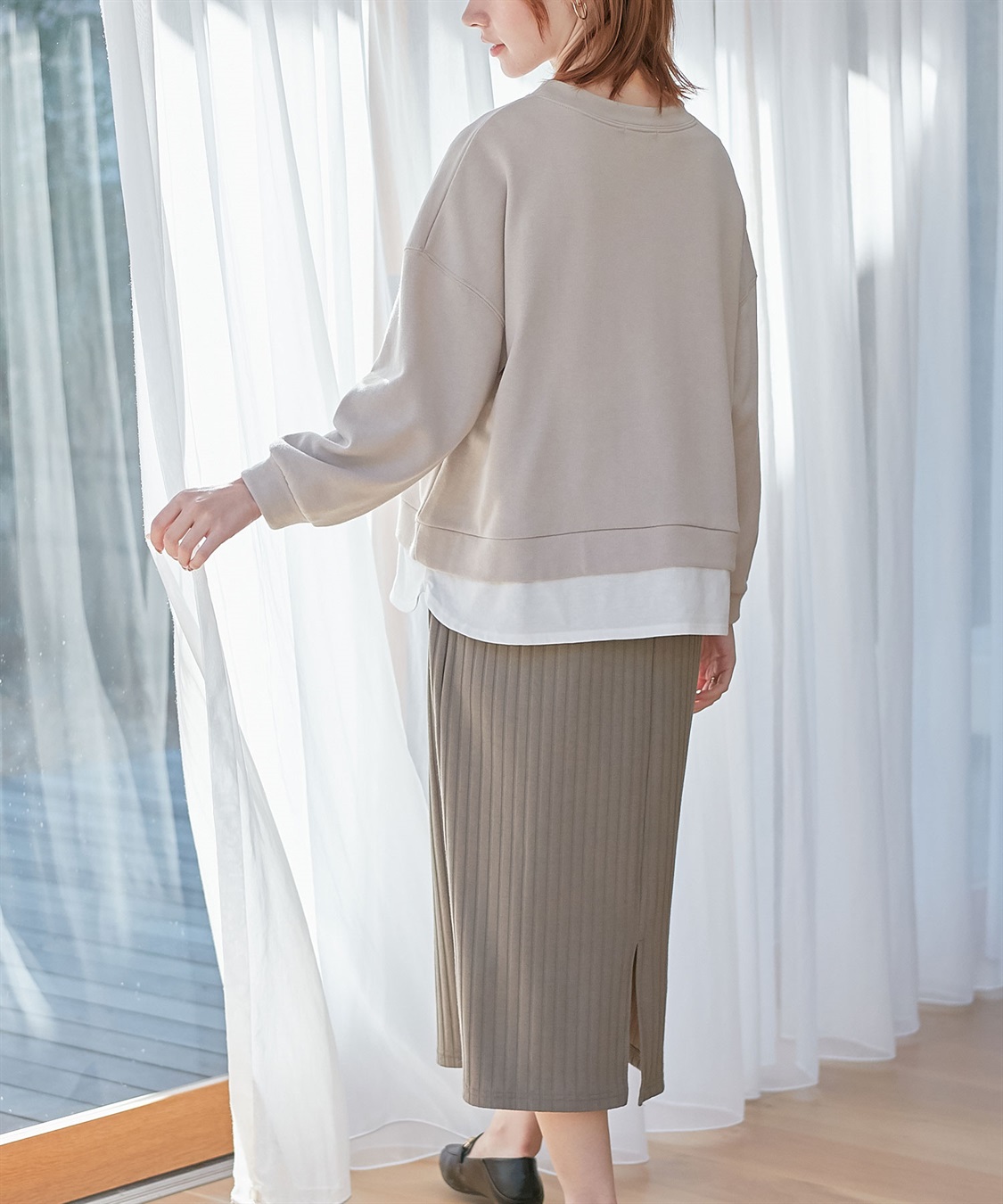 Rosemadame カレッジロゴプリント レイヤードワンピース　授乳口付き（マタニティ/授乳服）授乳楽々 妊婦服 産前・産後対応_sub_28