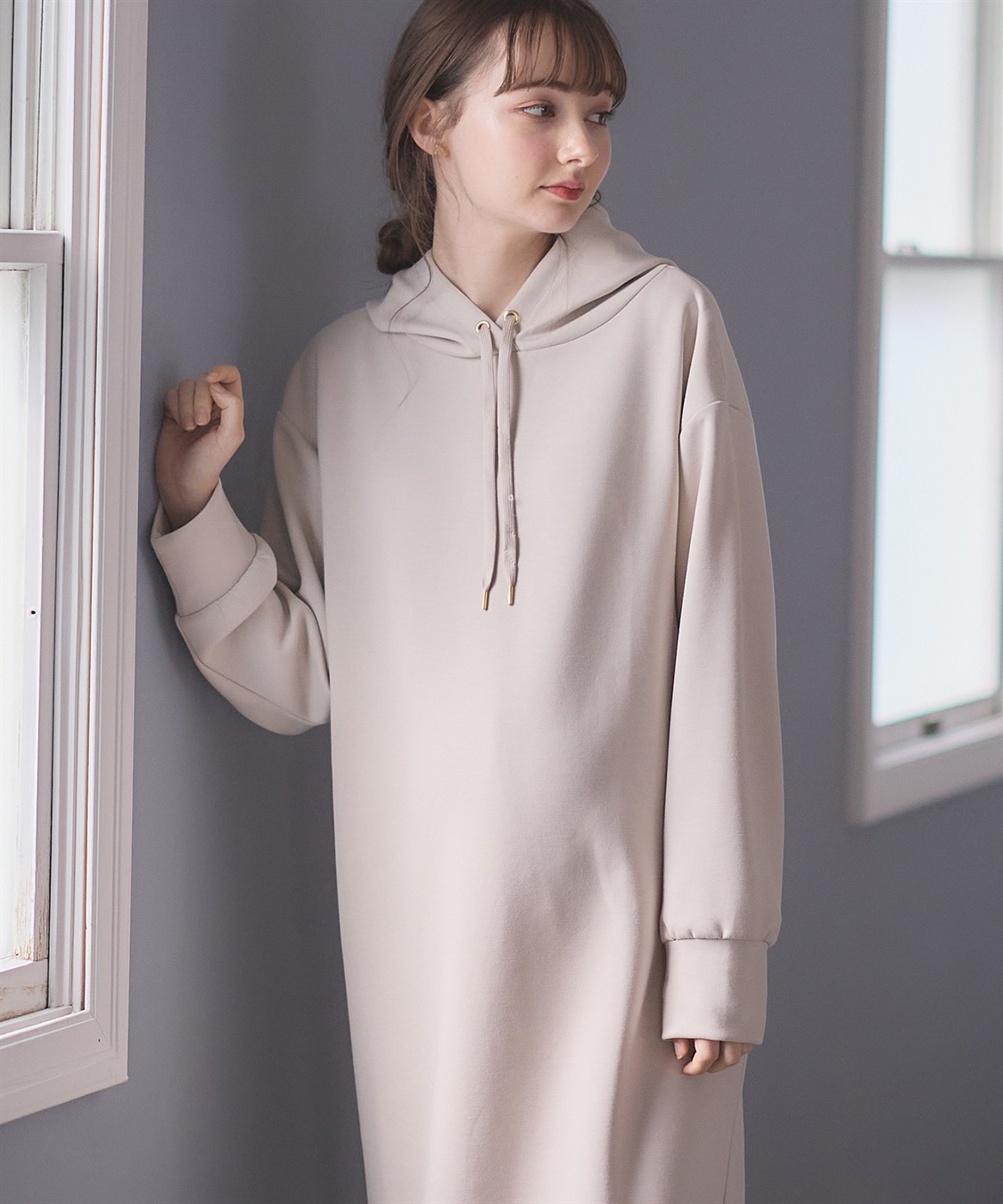 Rosemadame ダンボールパーカーワンピース（マタニティ/授乳服） 授乳口付き 授乳楽々 妊婦服 産前・産後対応_sub_6