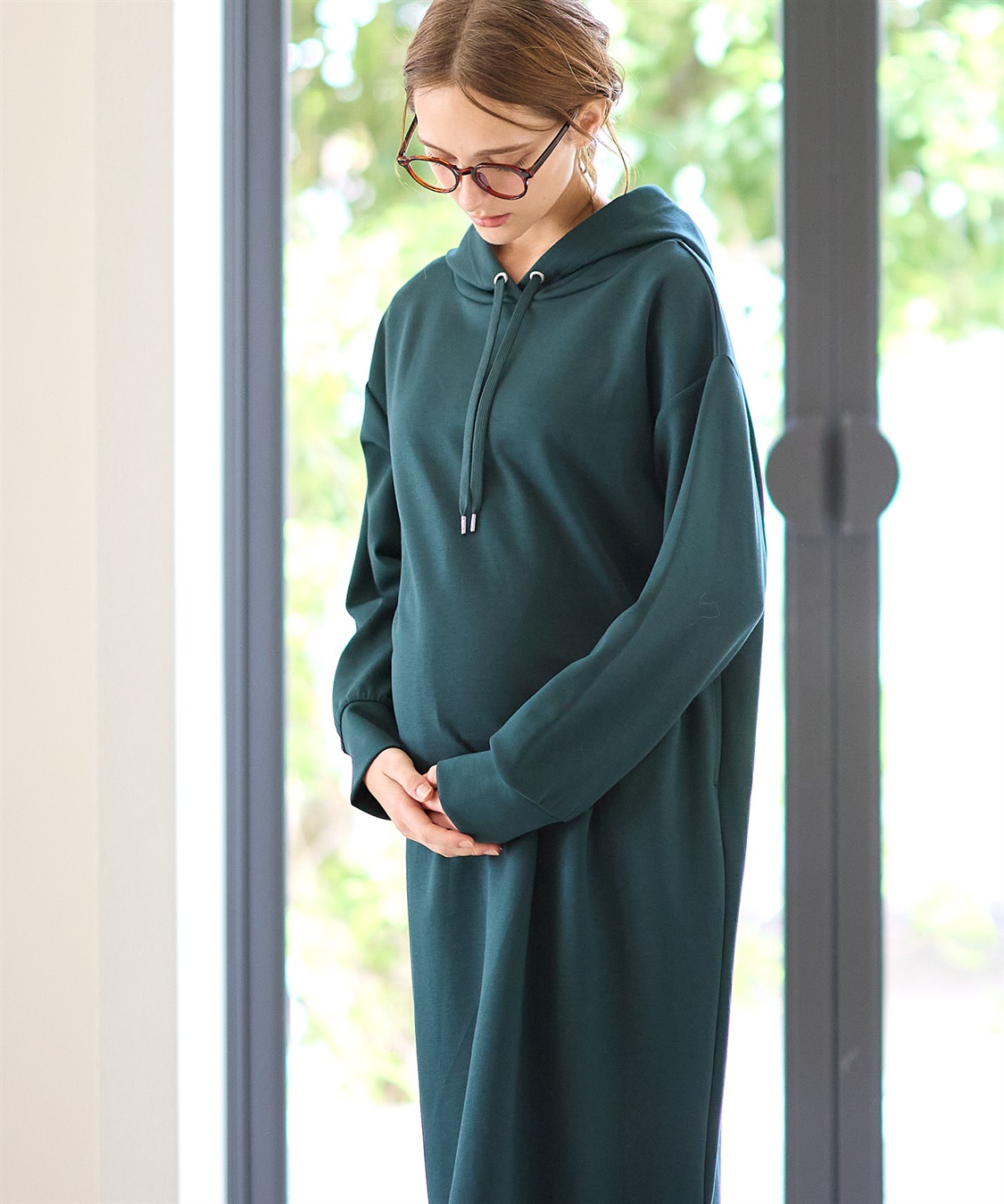 Rosemadame ダンボールパーカーワンピース（マタニティ/授乳服） 授乳口付き 授乳楽々 妊婦服 産前・産後対応_sub_9