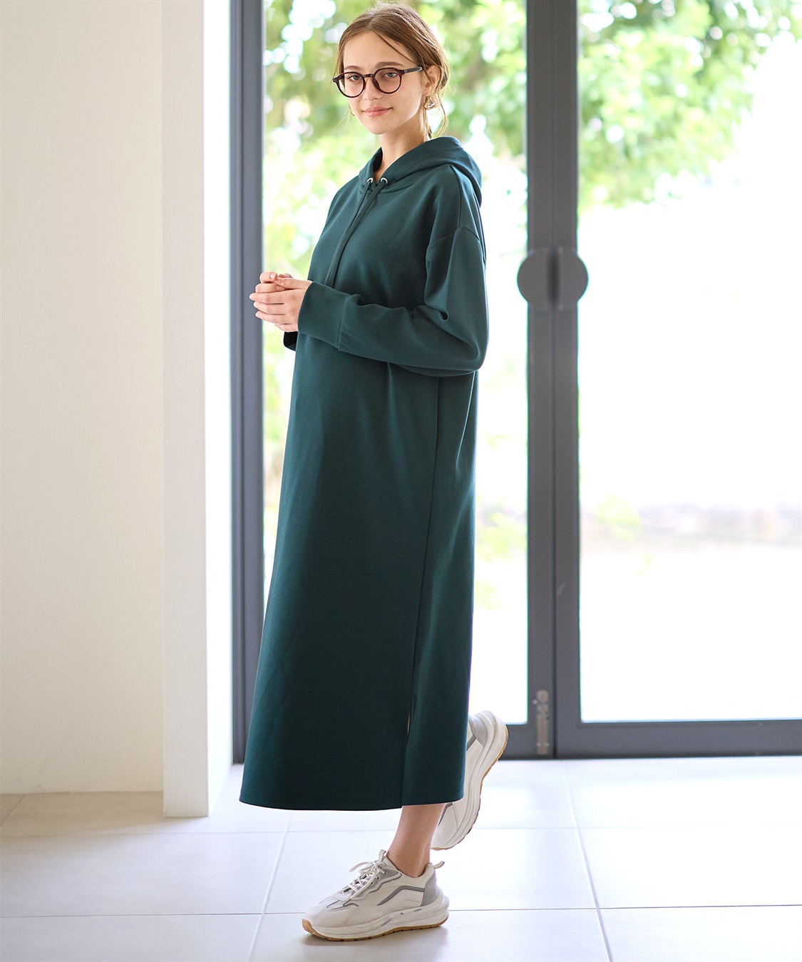 Rosemadame ダンボールパーカーワンピース（マタニティ/授乳服） 授乳口付き 授乳楽々 妊婦服 産前・産後対応_sub_10