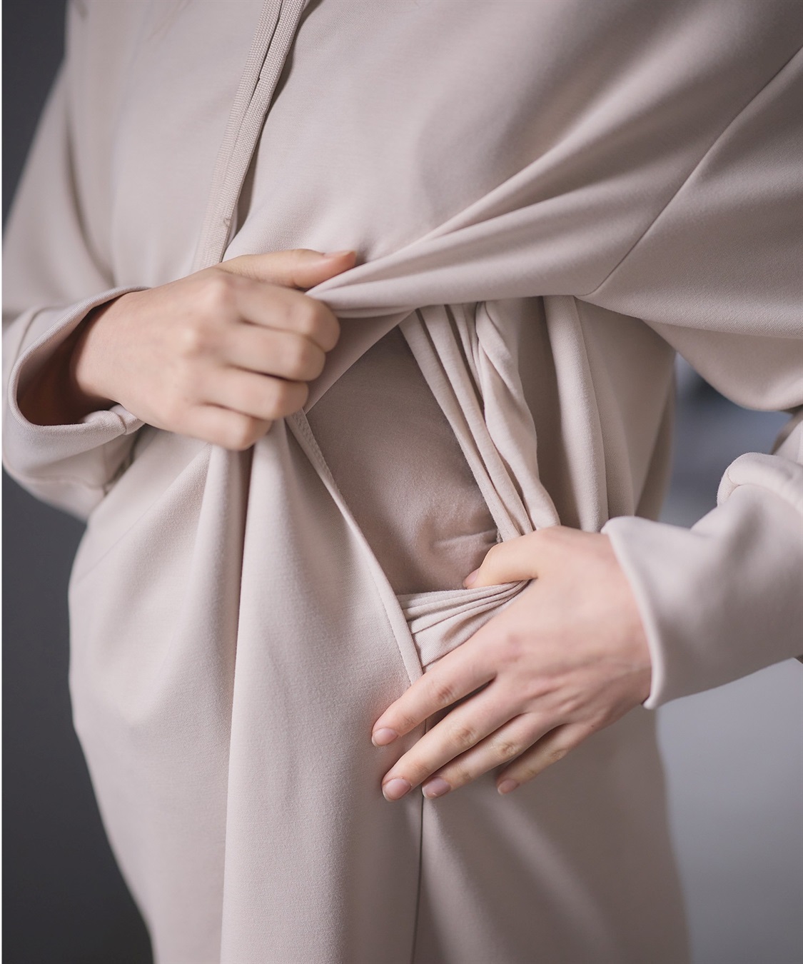 Rosemadame ダンボールパーカーワンピース（マタニティ/授乳服） 授乳口付き 授乳楽々 妊婦服 産前・産後対応_sub_11