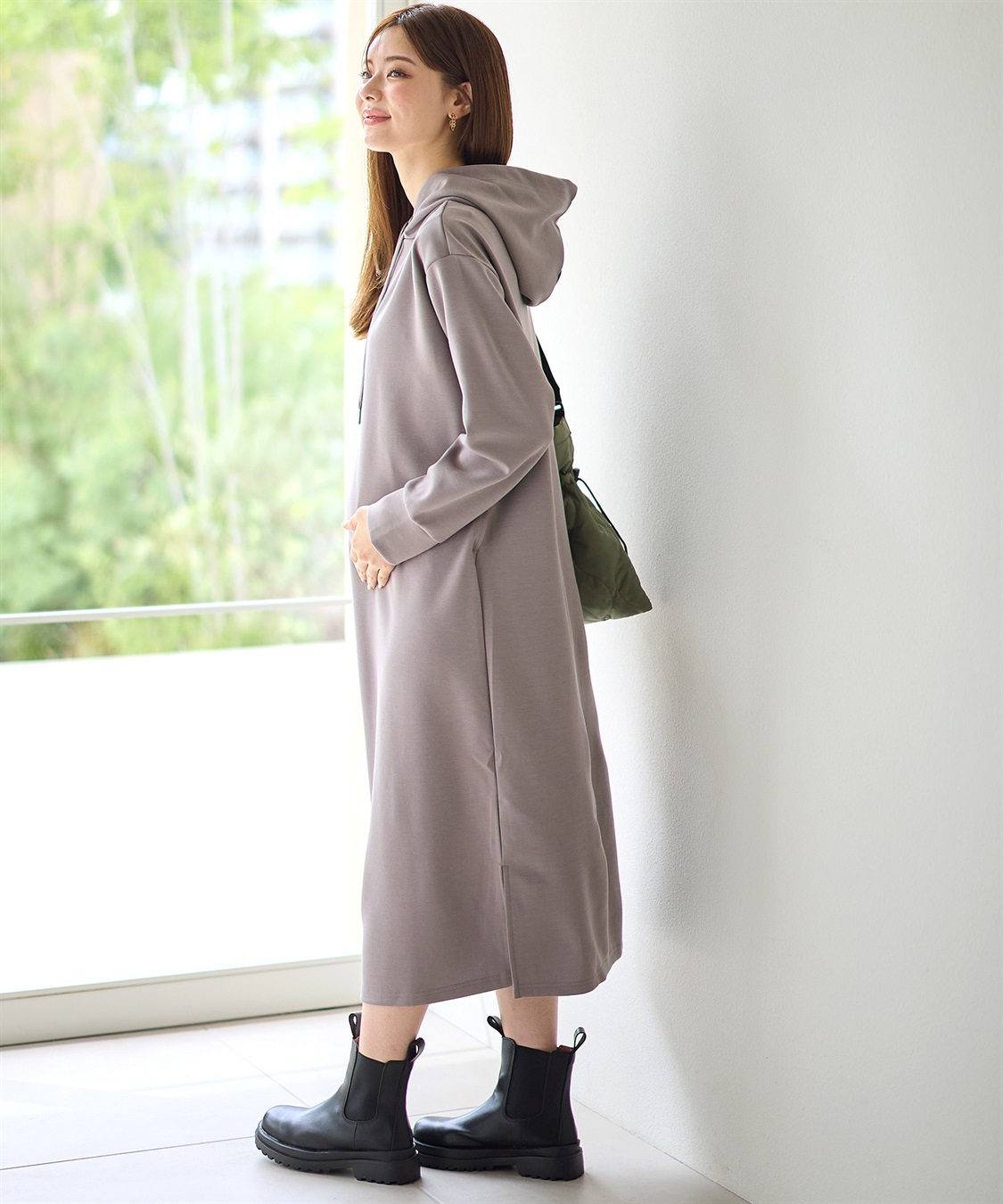 Rosemadame ダンボールパーカーワンピース（マタニティ/授乳服） 授乳口付き 授乳楽々 妊婦服 産前・産後対応_sub_14