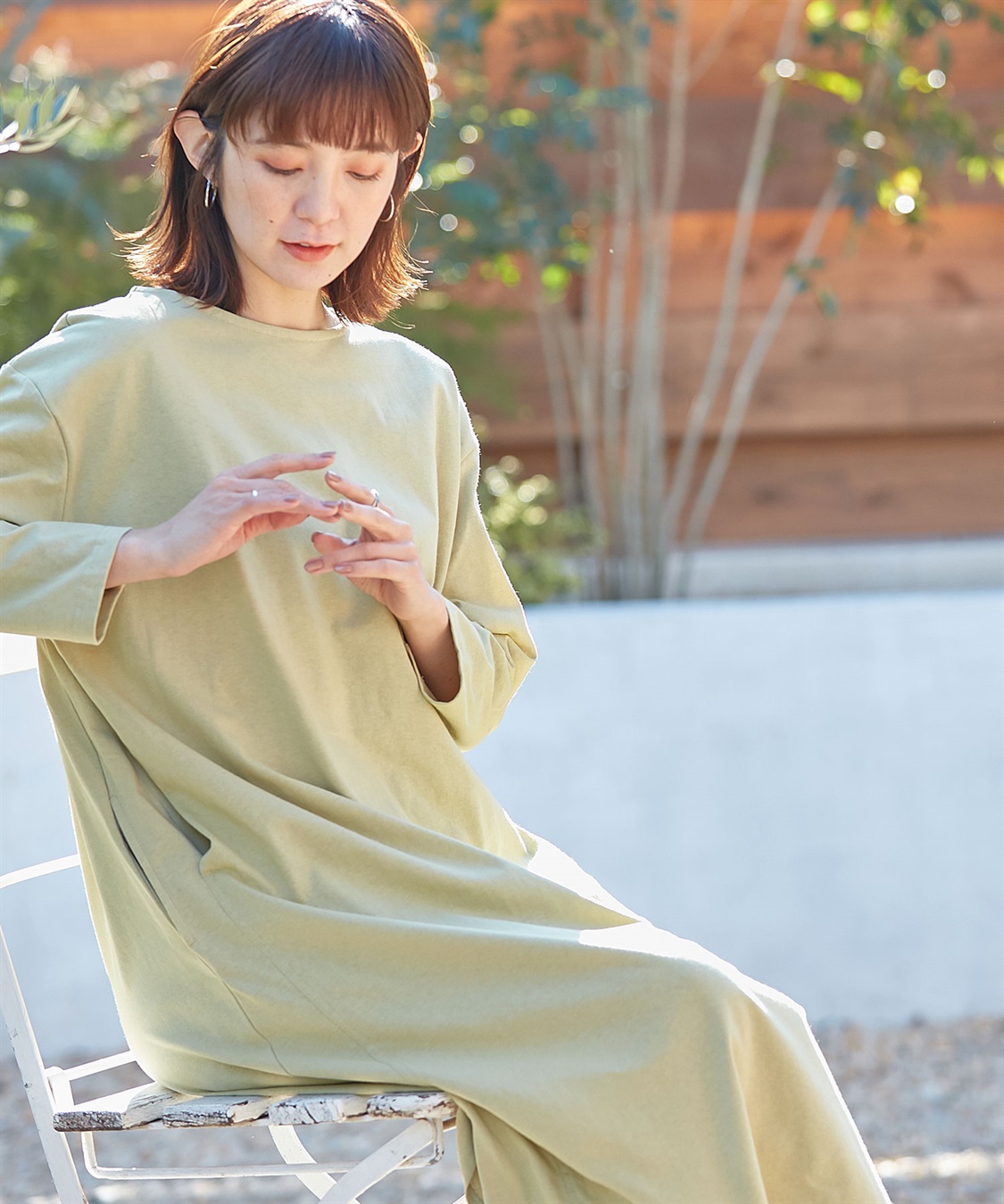 Rosemadame コットン100％ パネルボーダー/無地 長袖ワンピース（マタニティ/授乳服）授乳楽々 妊婦服 産前・産後対応_sub_15