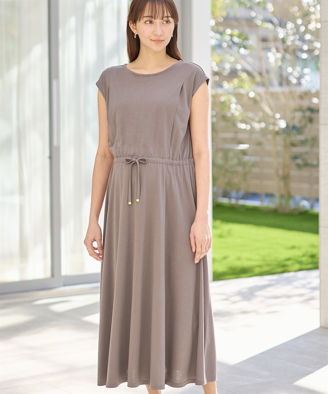 Rosemadame 汗染み防止加工ドロストワンピース （マタニティ&授乳服）_sub_2