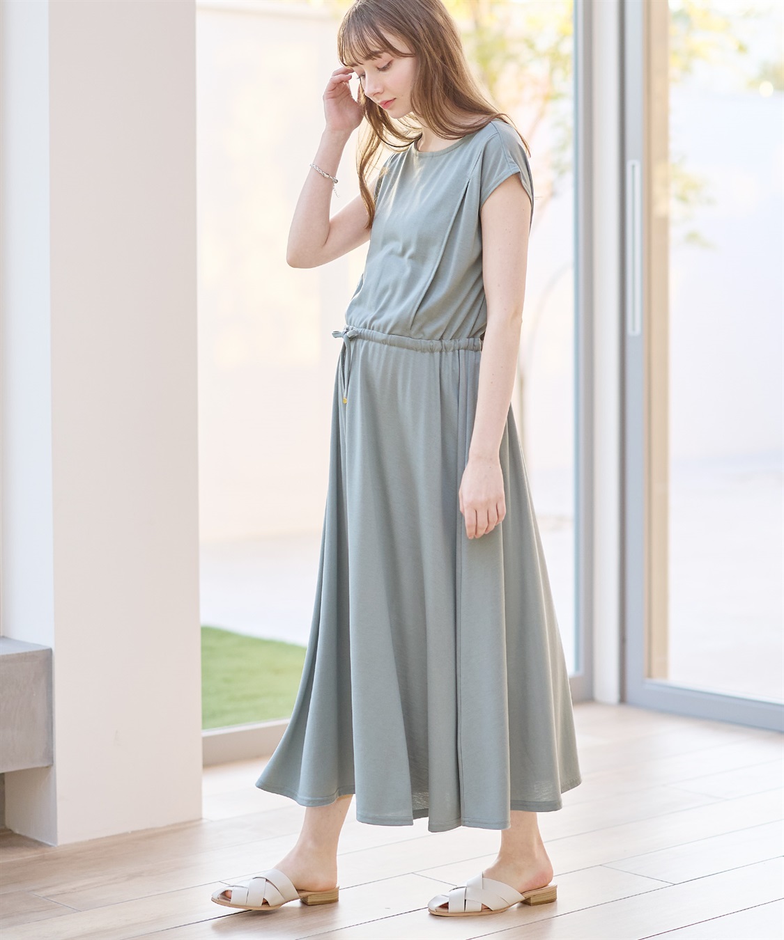 Rosemadame 汗染み防止加工ドロストワンピース （マタニティ&授乳服）_sub_15