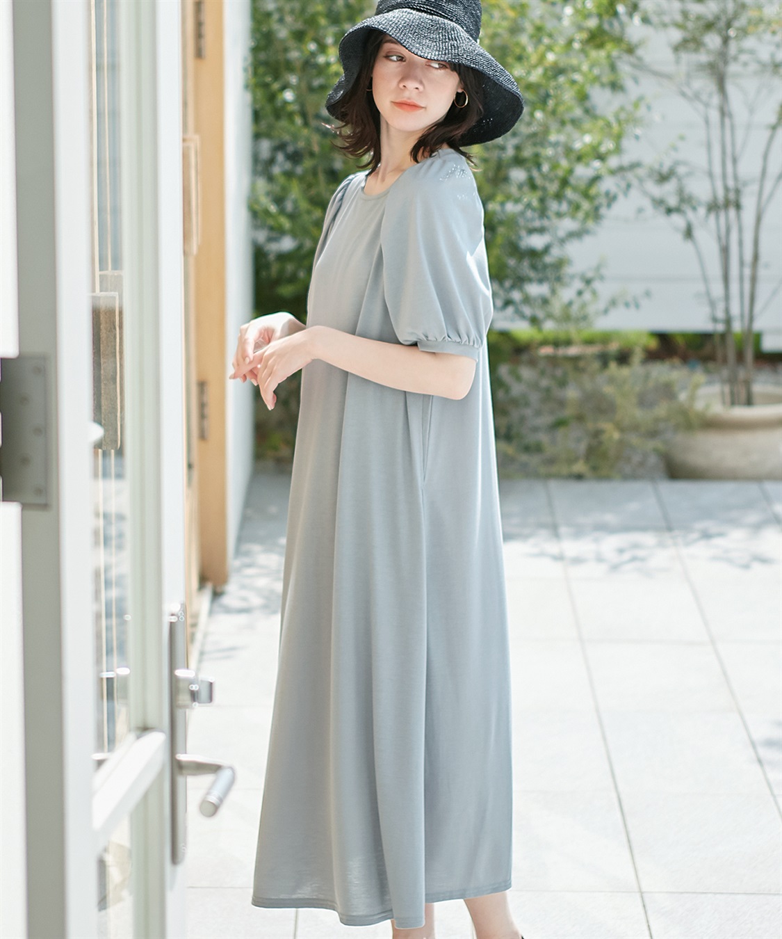 Rosemadame 汗染み防止加工ボリュームスリーブフレアワンピース（マタニティ&授乳服）_sub_2