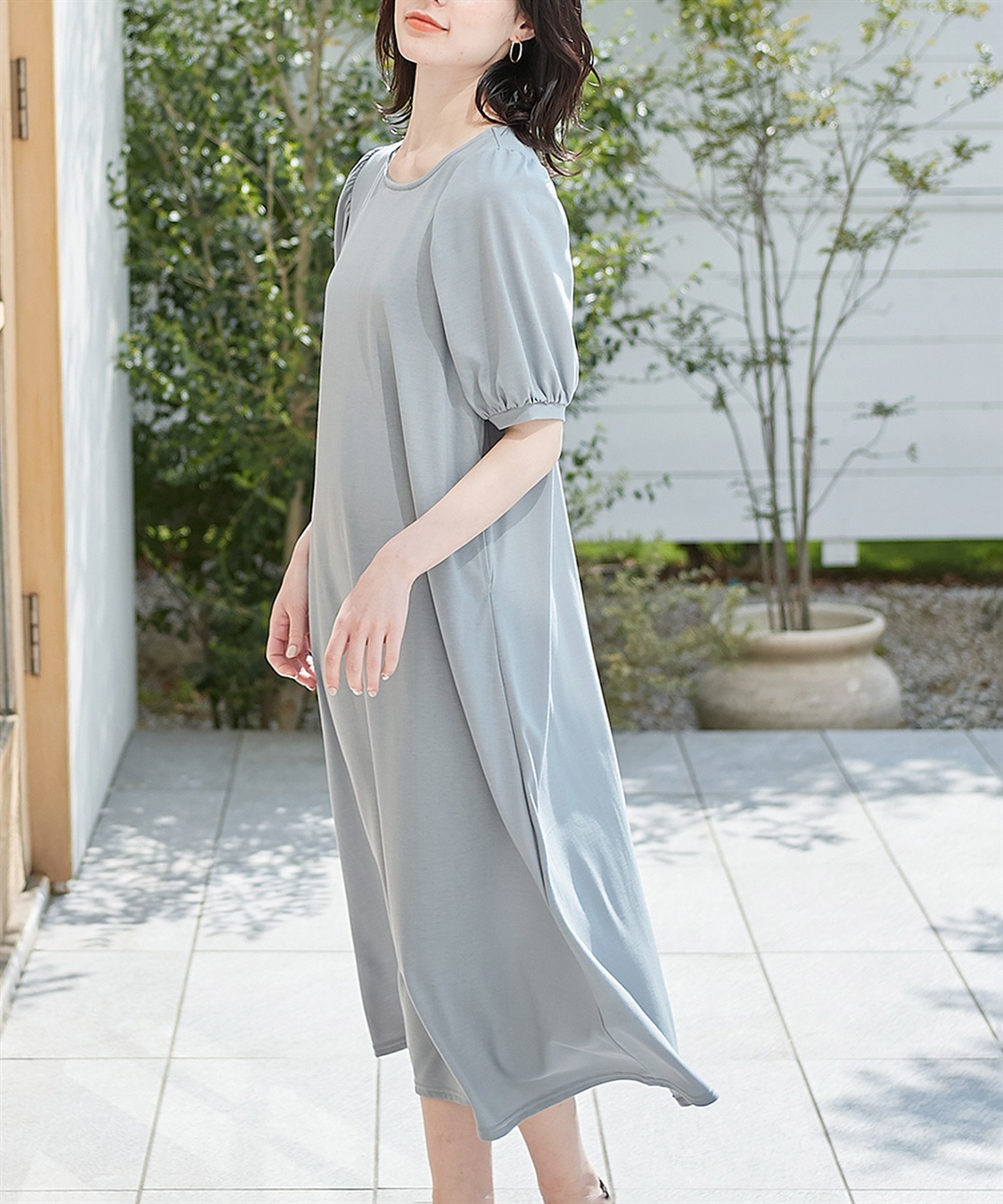 Rosemadame 汗染み防止加工ボリュームスリーブフレアワンピース（マタニティ&授乳服）_sub_11