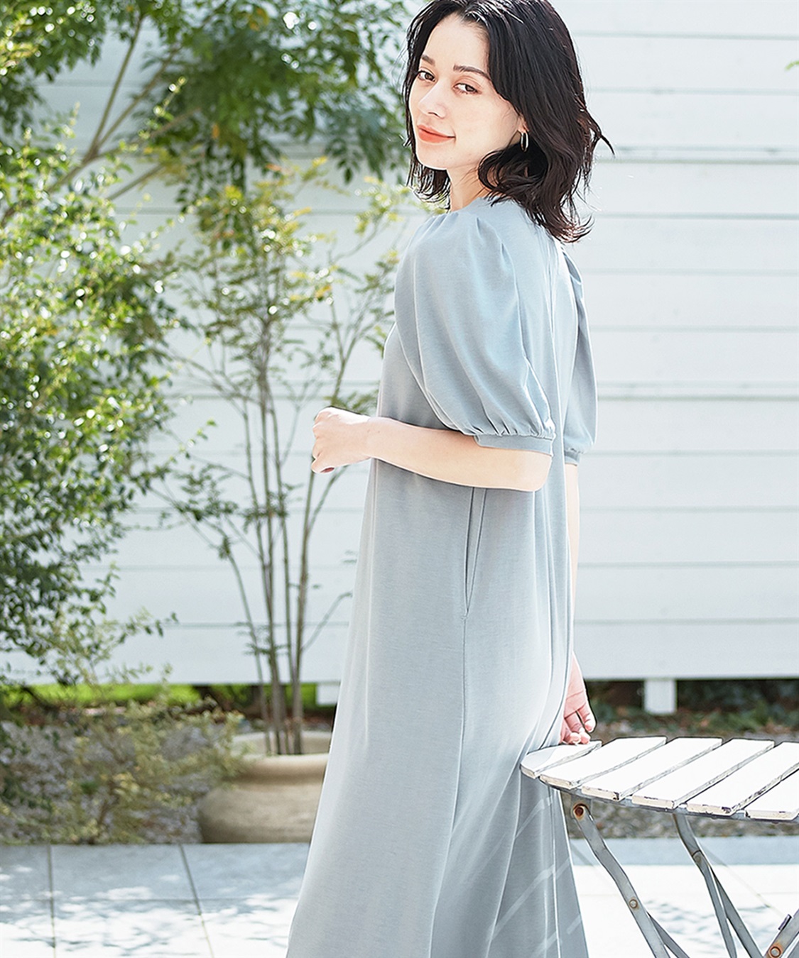 Rosemadame 汗染み防止加工ボリュームスリーブフレアワンピース（マタニティ&授乳服）_sub_12