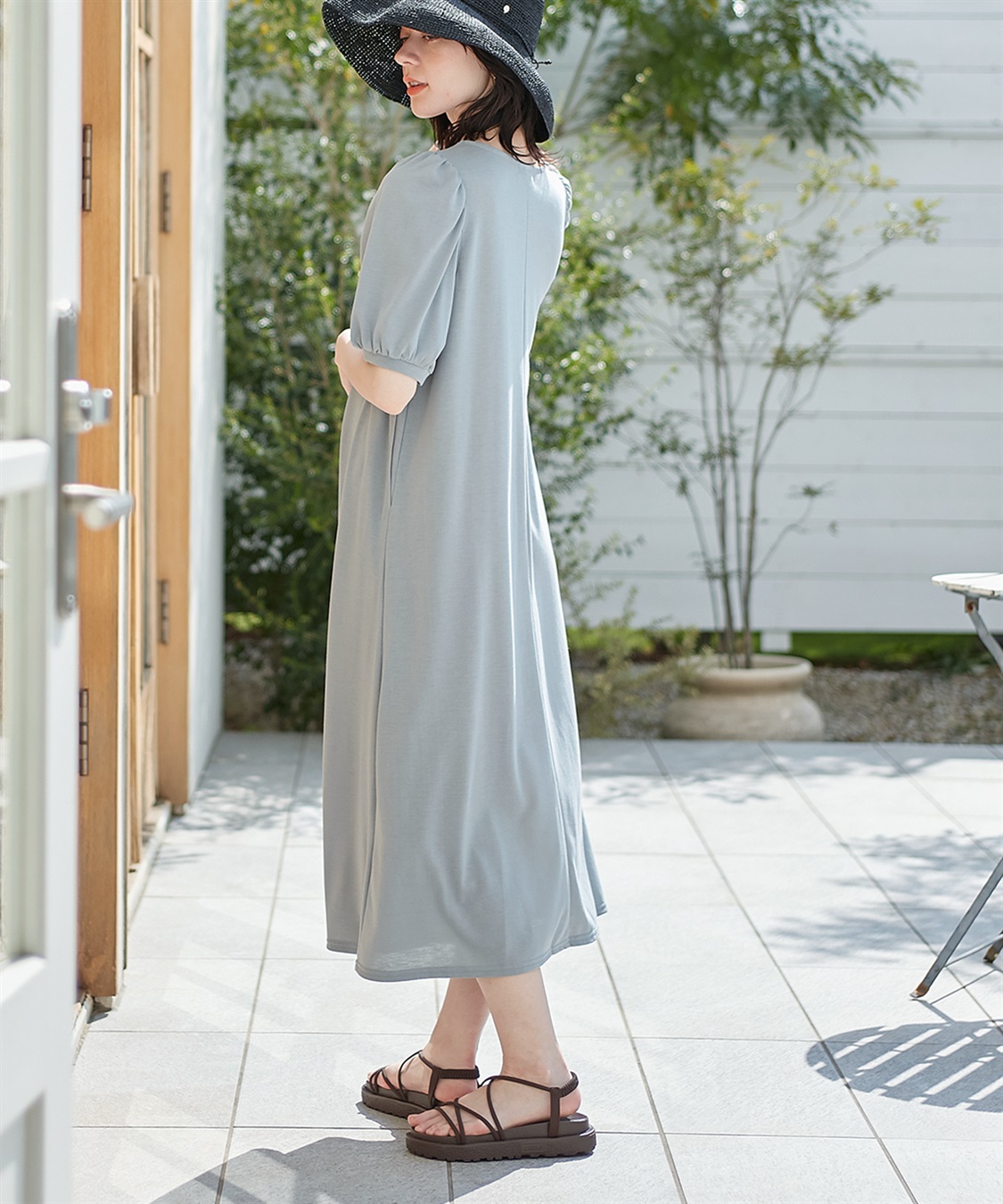 Rosemadame 汗染み防止加工ボリュームスリーブフレアワンピース（マタニティ&授乳服）_sub_13