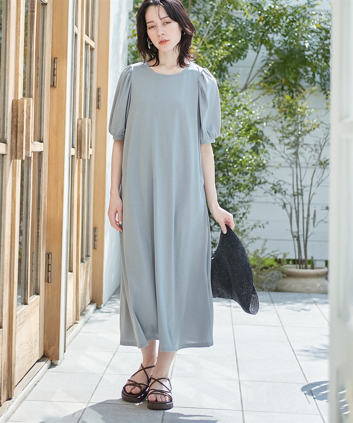 Rosemadame 汗染み防止加工ボリュームスリーブフレアワンピース（マタニティ&授乳服）_sub_15